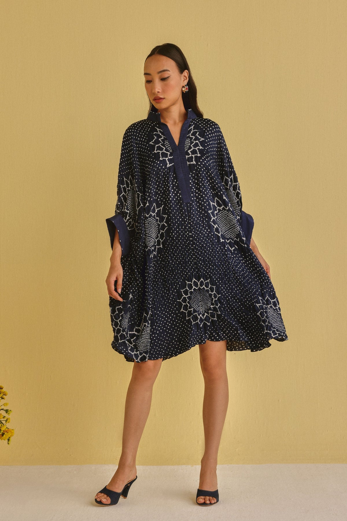Bandhani Dress With Pintucks