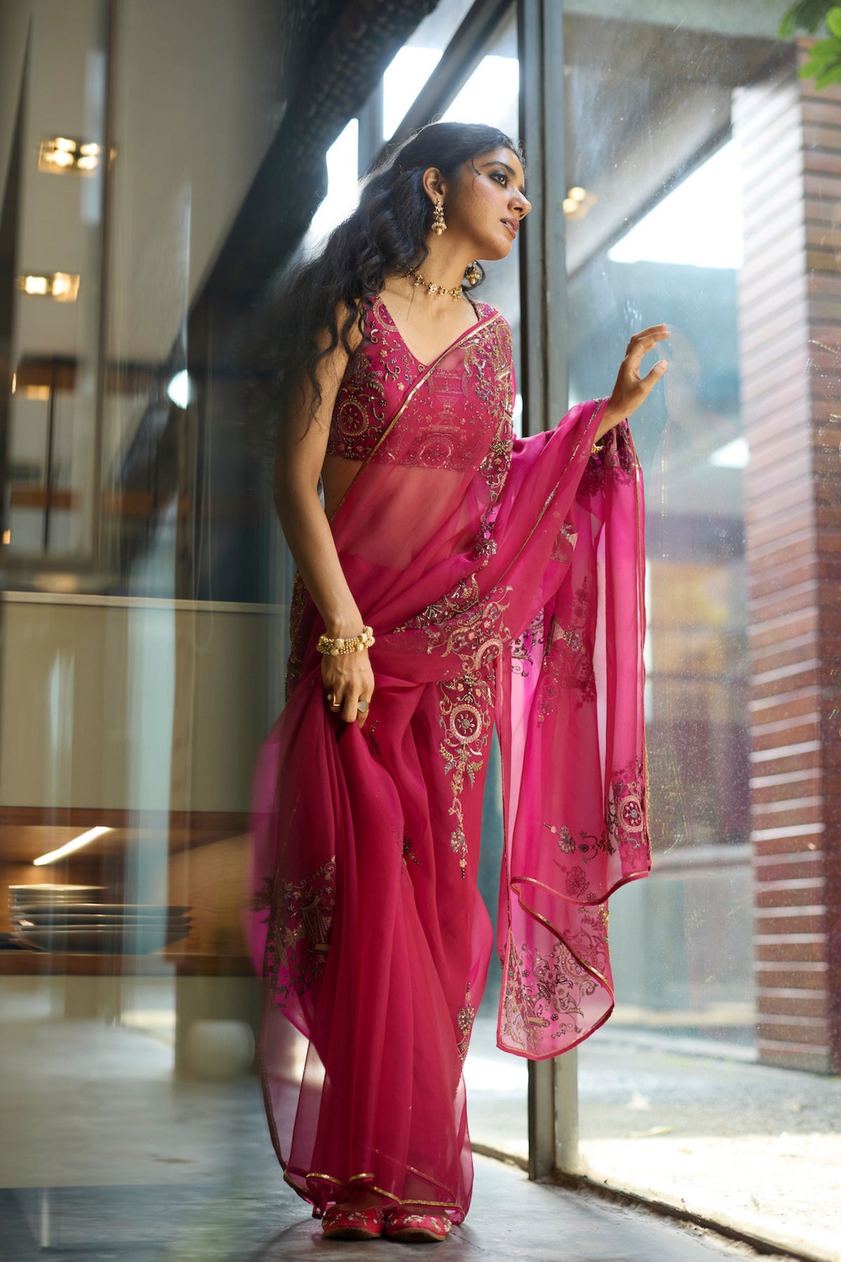 Pink Anugraha Saree