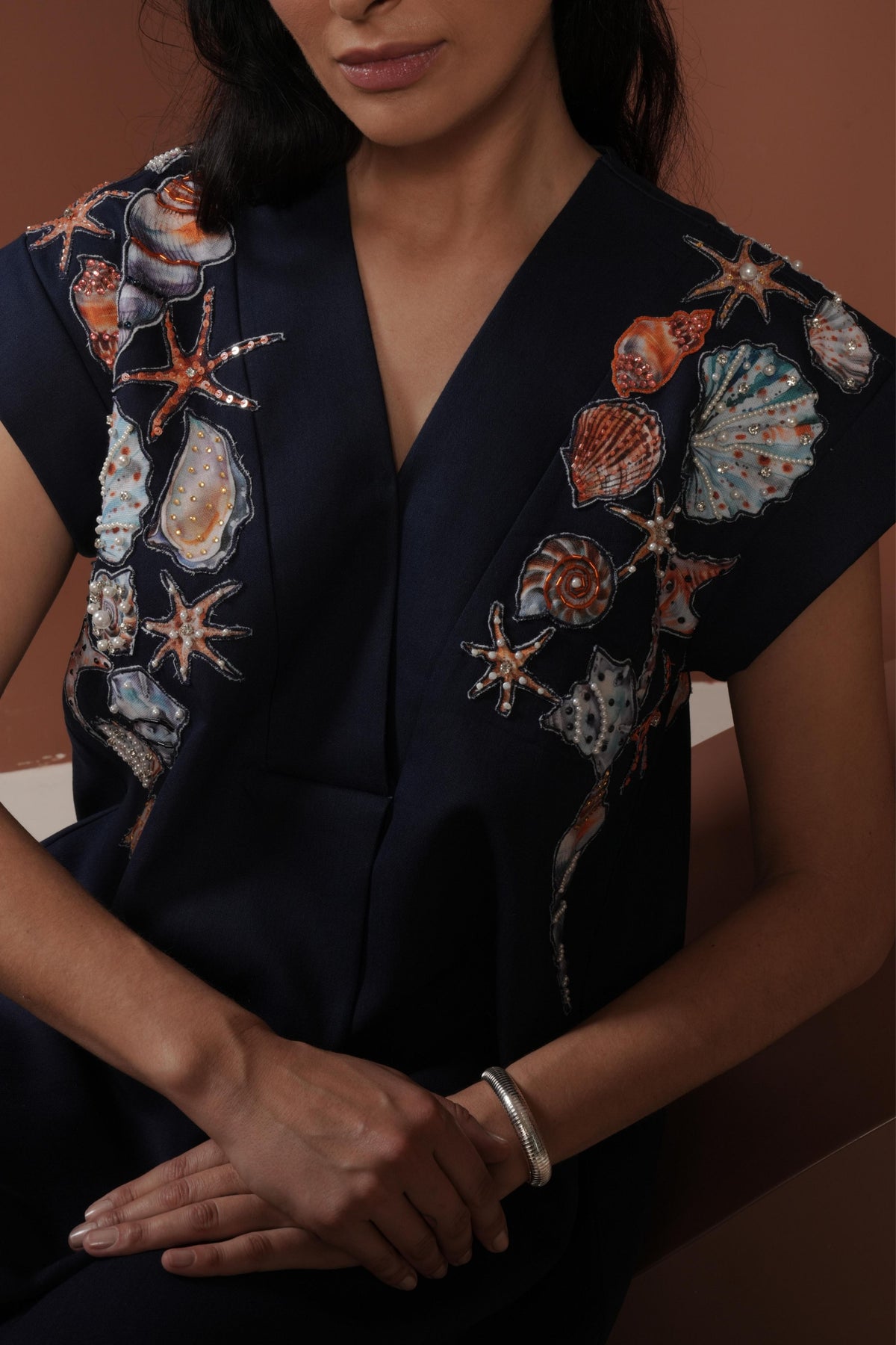 Printed Motif Denim Dress