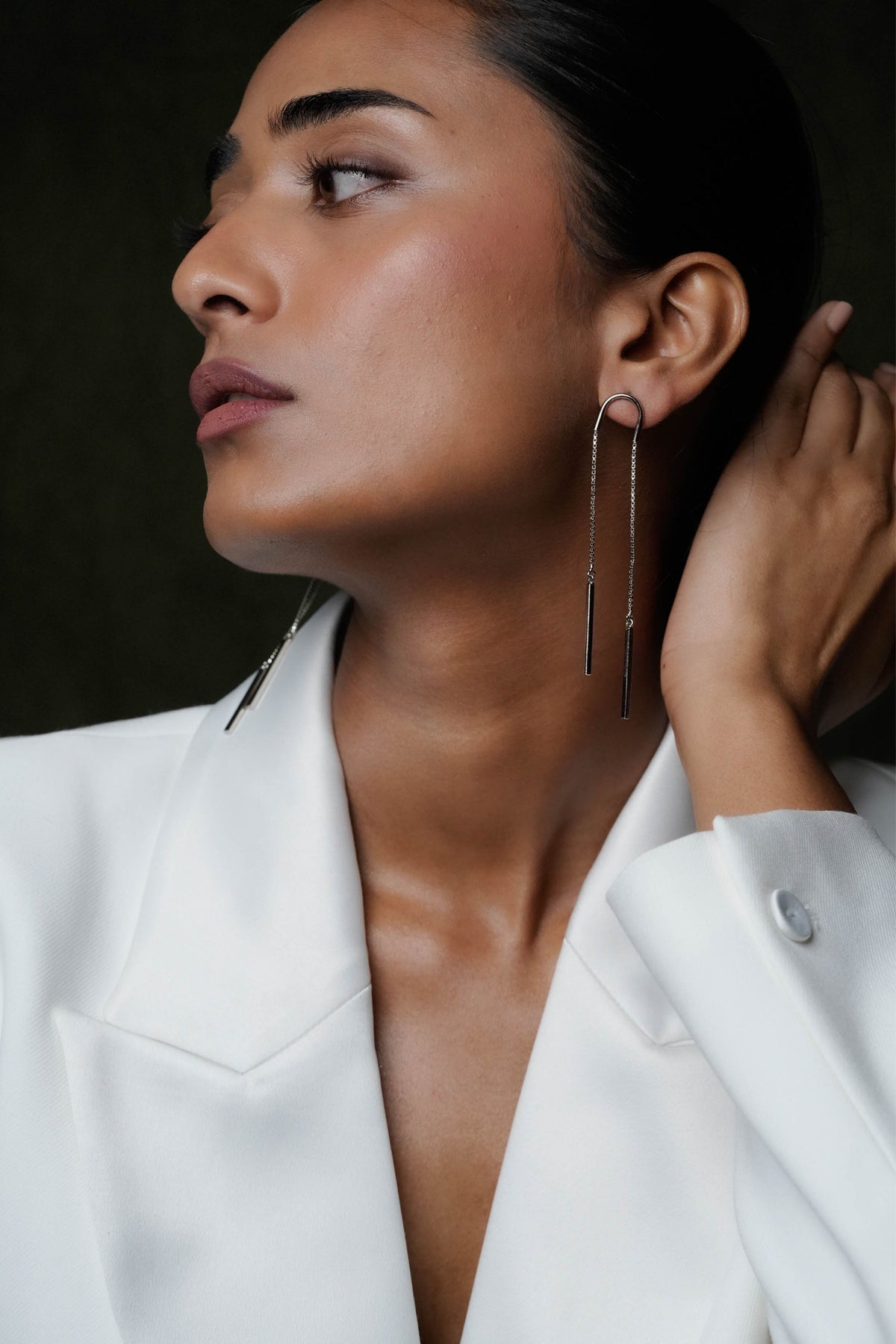 Bias Silver Earrings