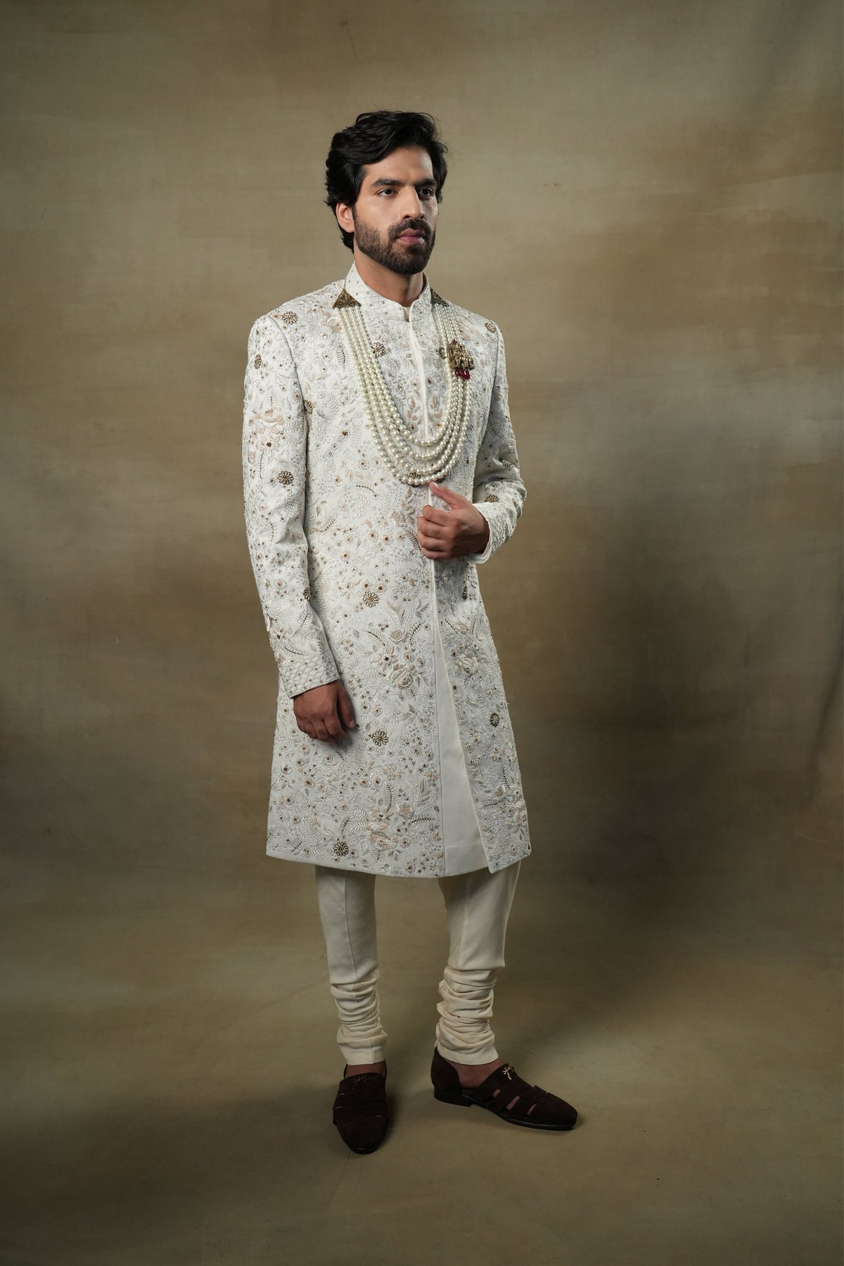 Ivory &amp; Gold Sherwani