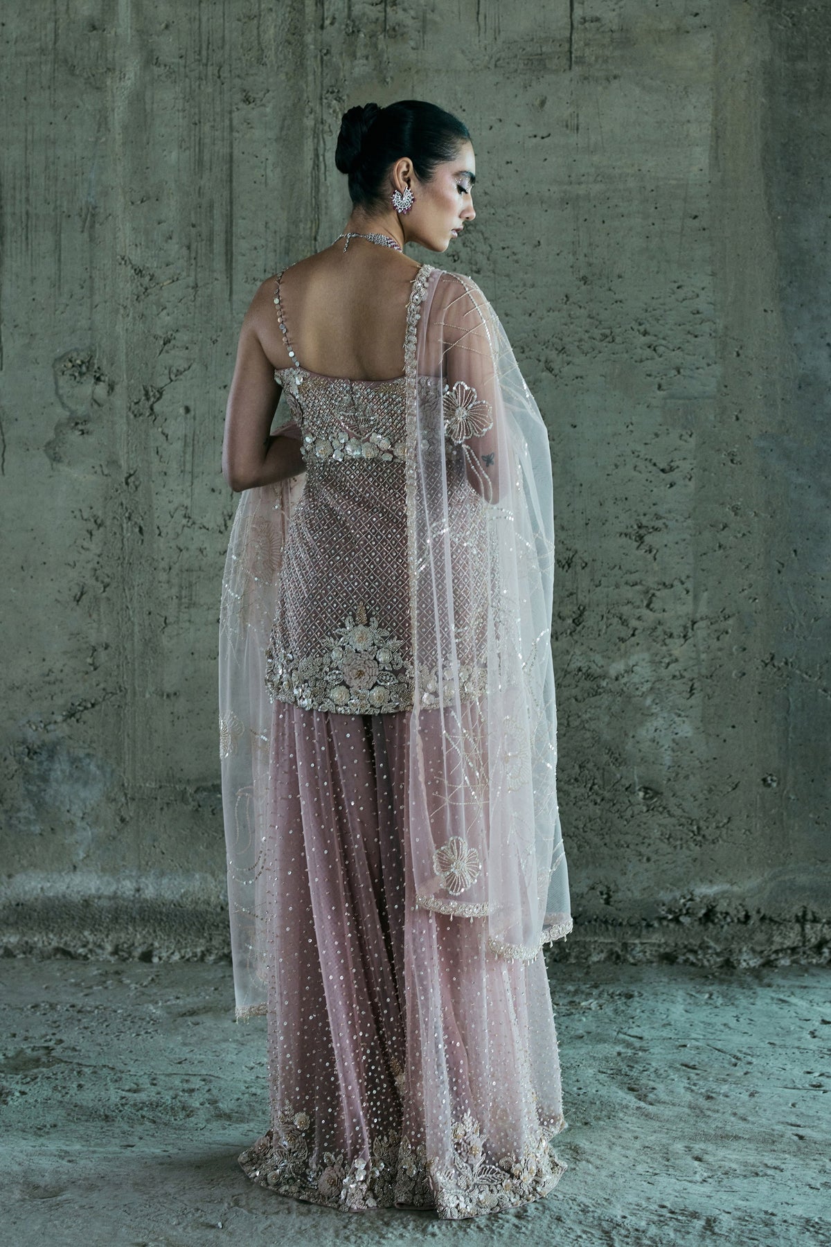 Rose Gold Occassional Sharara Set