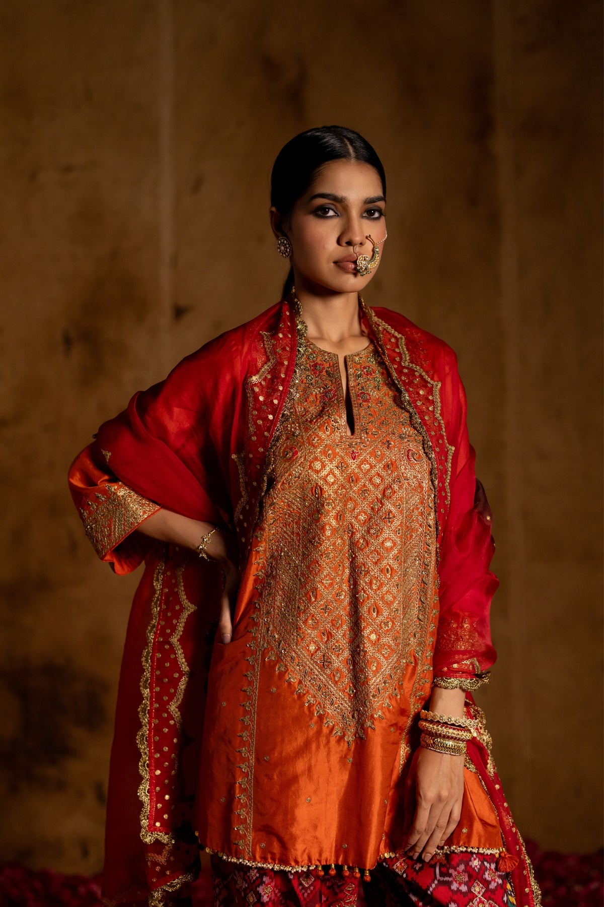 Red Gul Dupatta