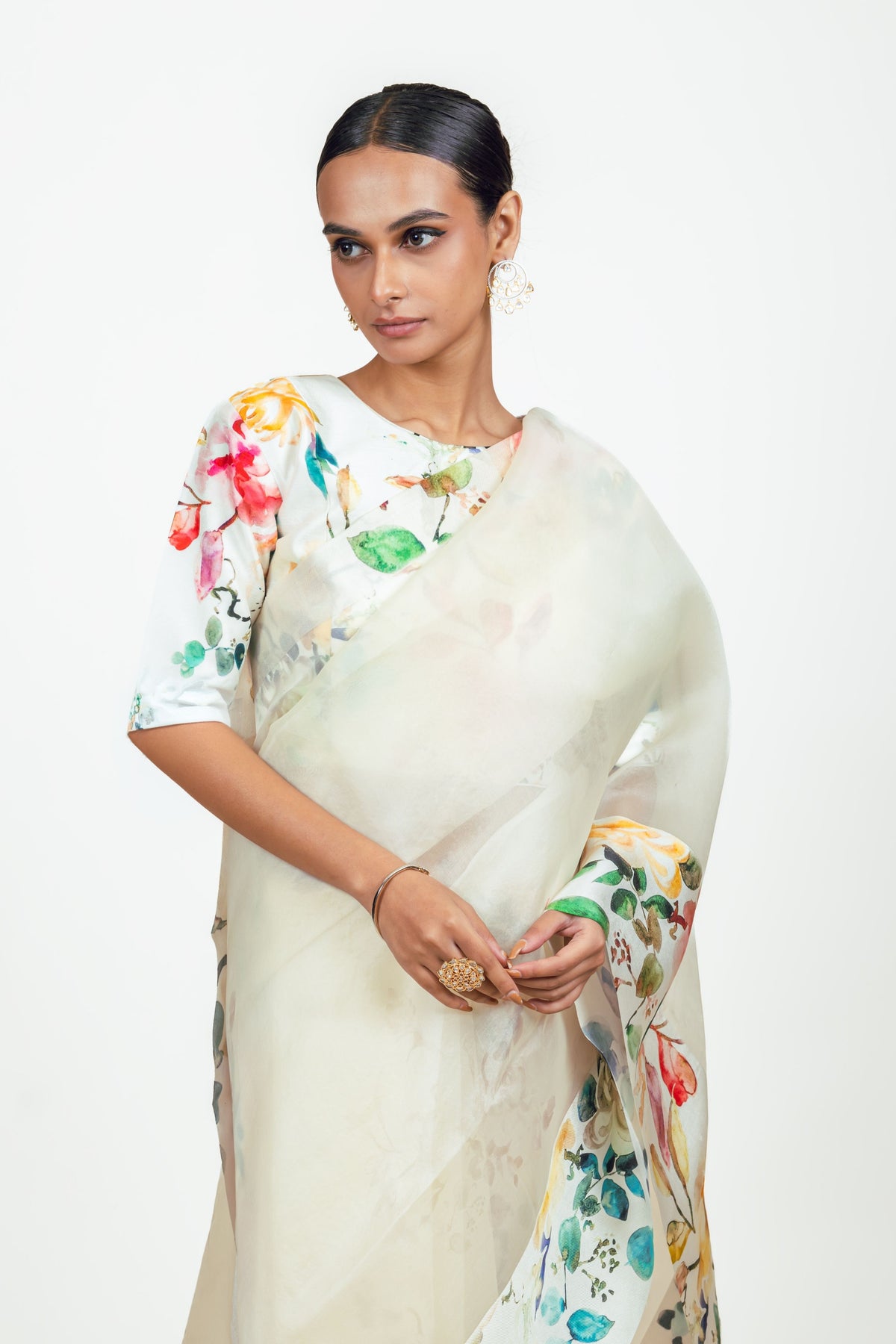 Julie White Organza Saree