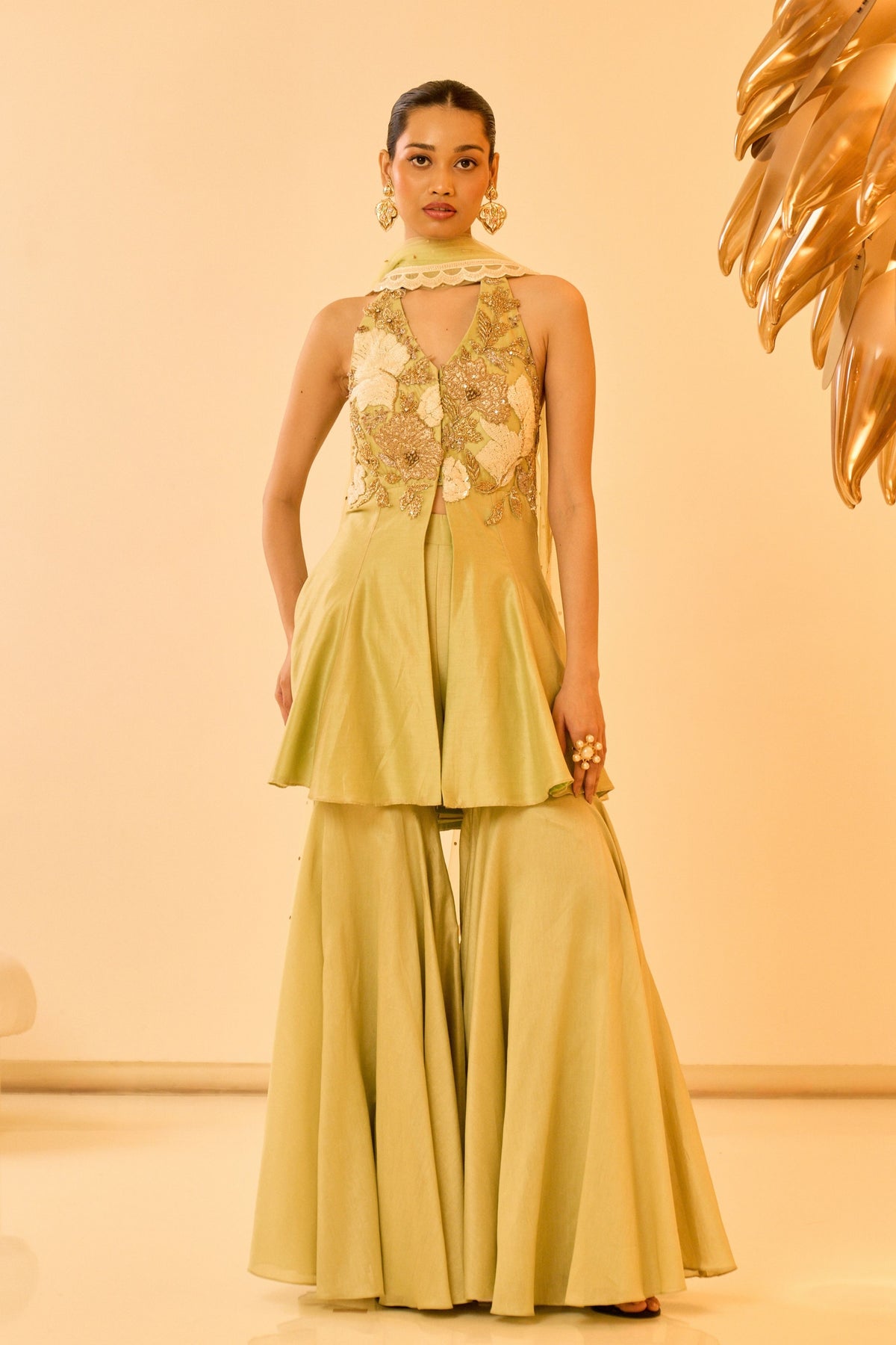 Sage Green Sharara Set