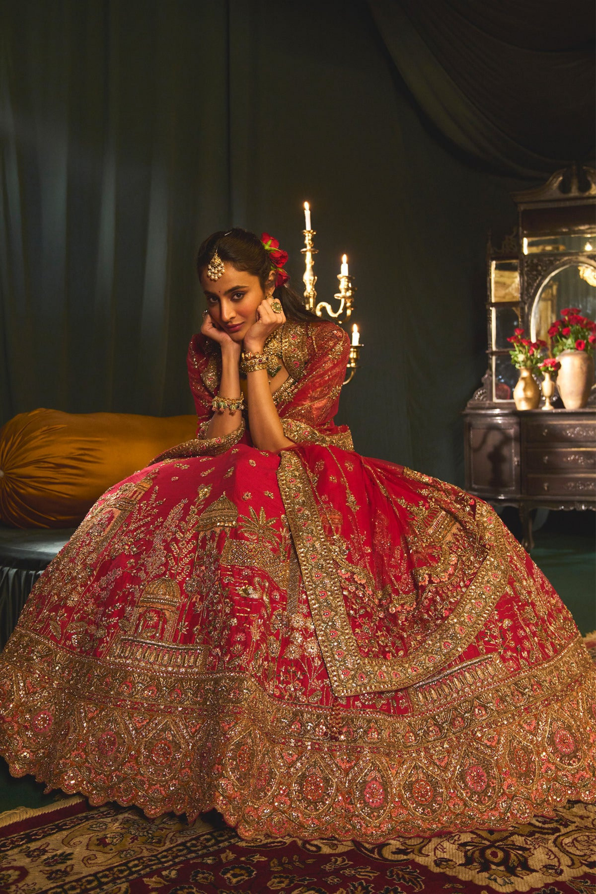 Ahmar Lehenga Set