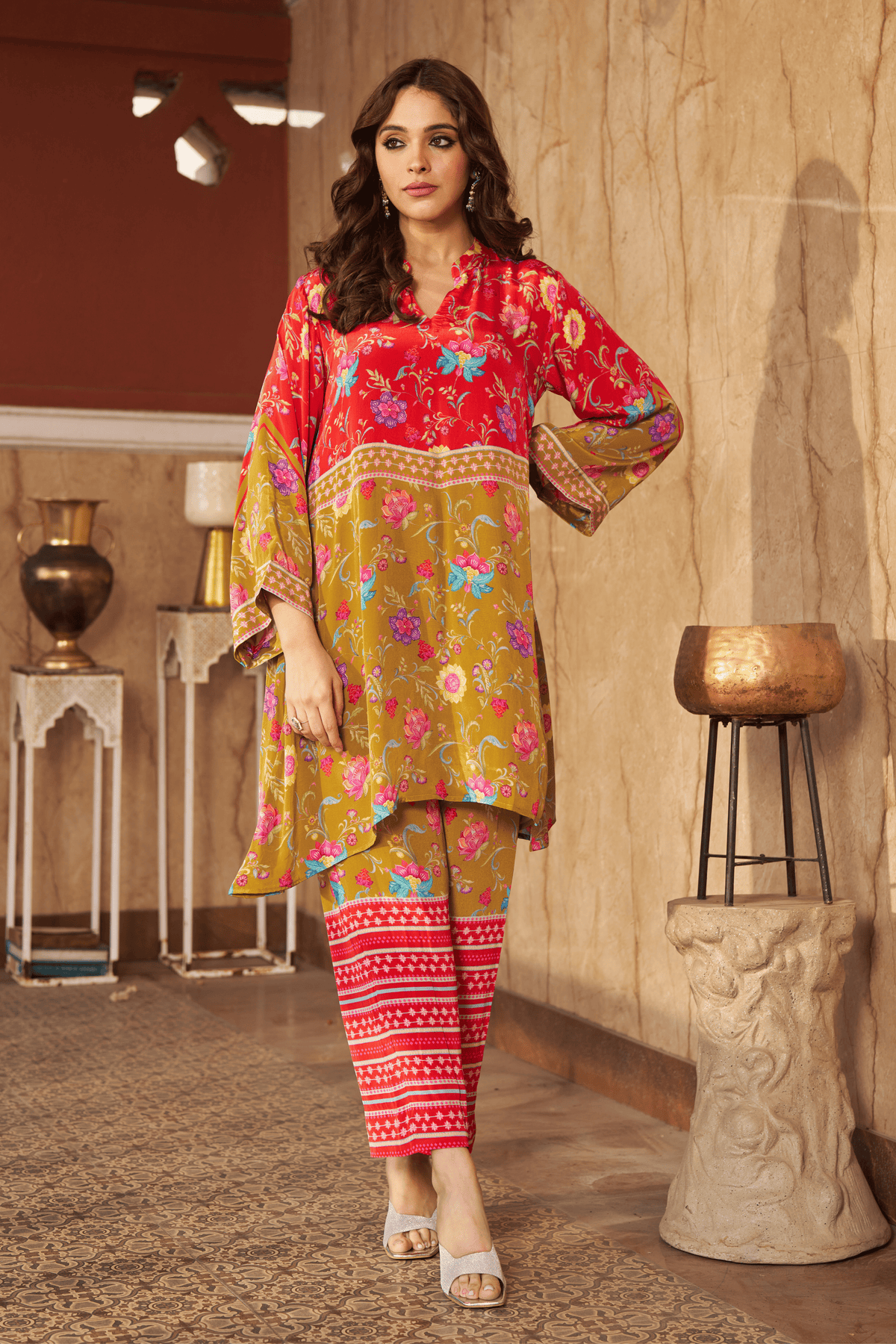 Ruya Olive Tunic Set