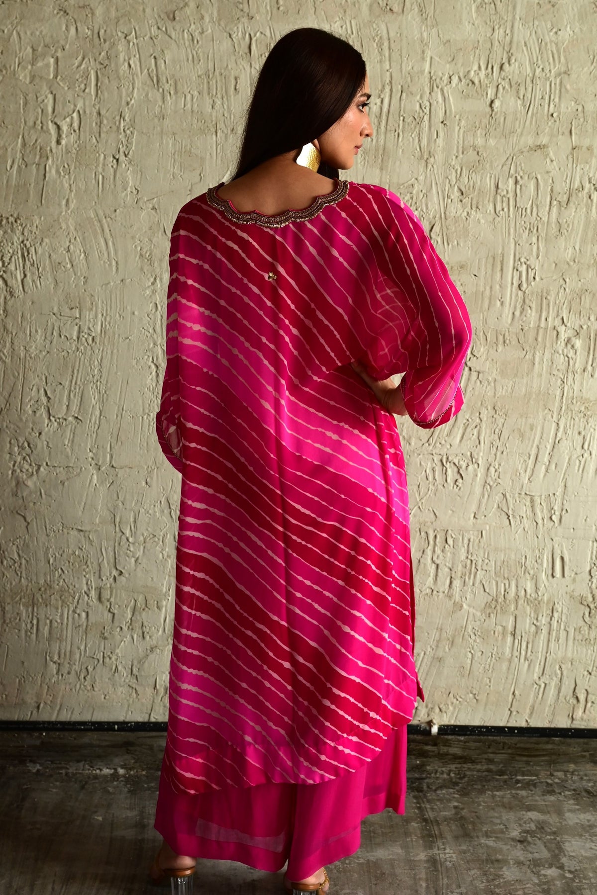 Blush Pink Leheriya Pant Set