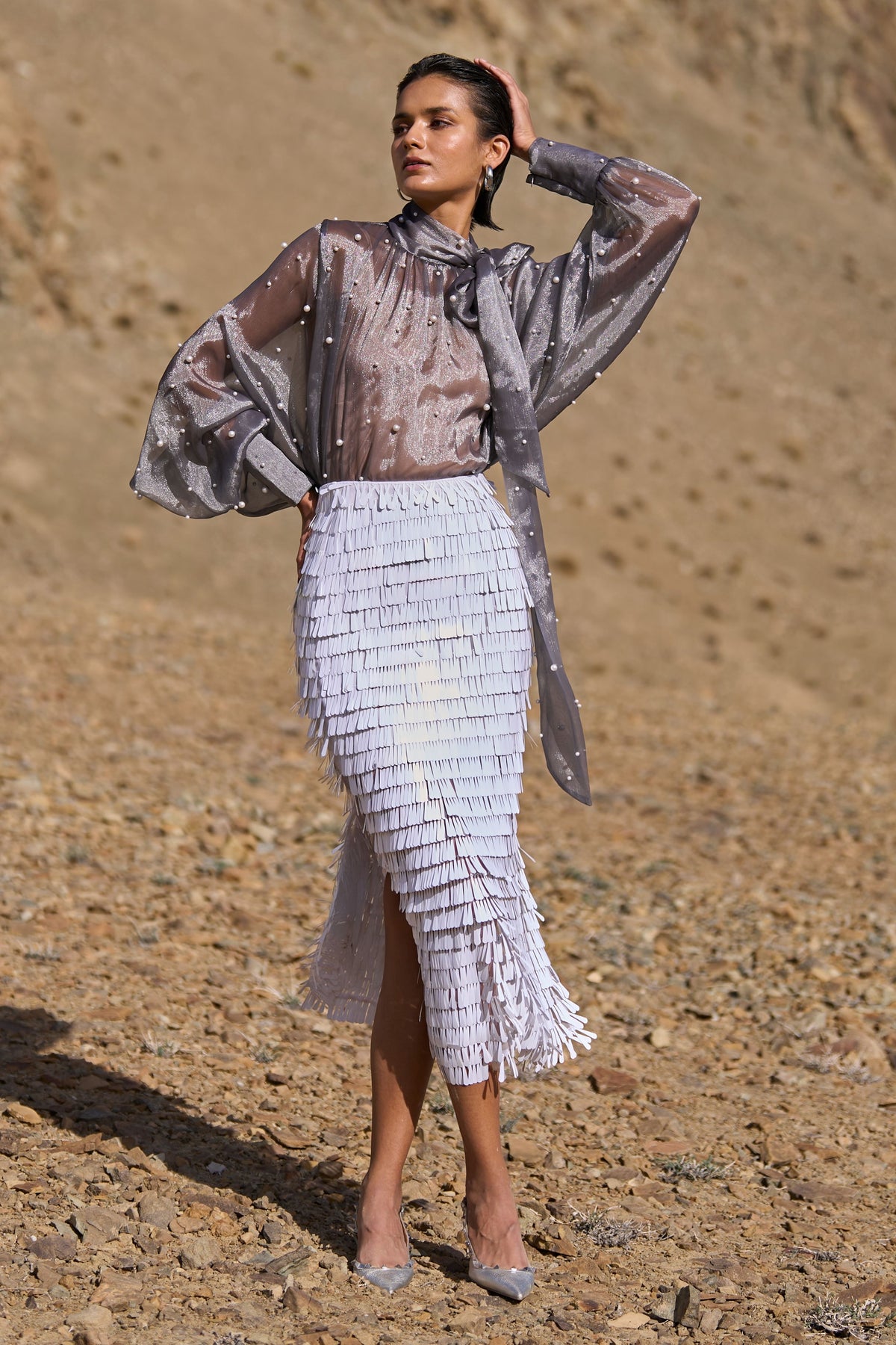 Cascading Teardrop Sequin Skirt