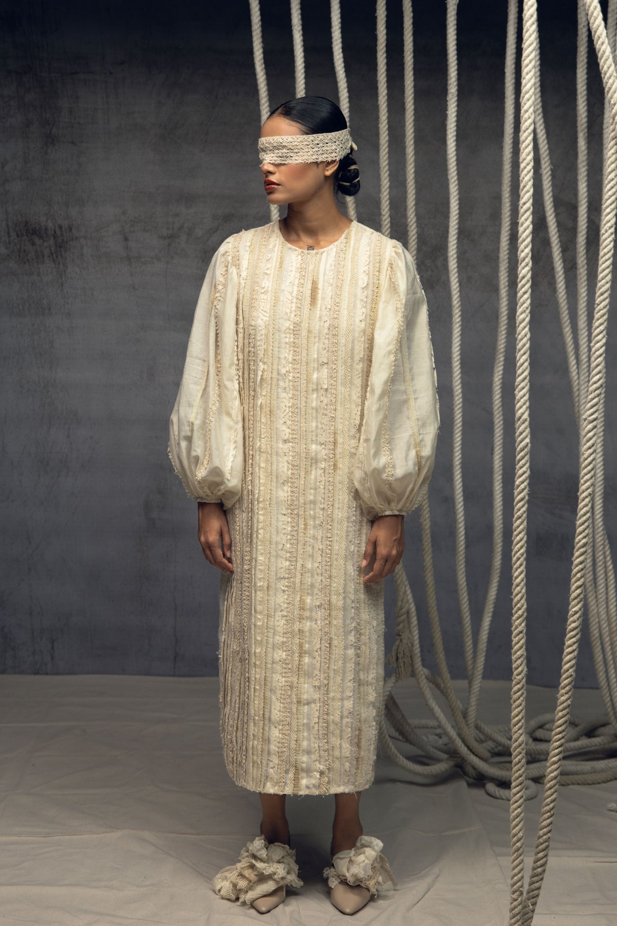 Ivory  Fringing Dress