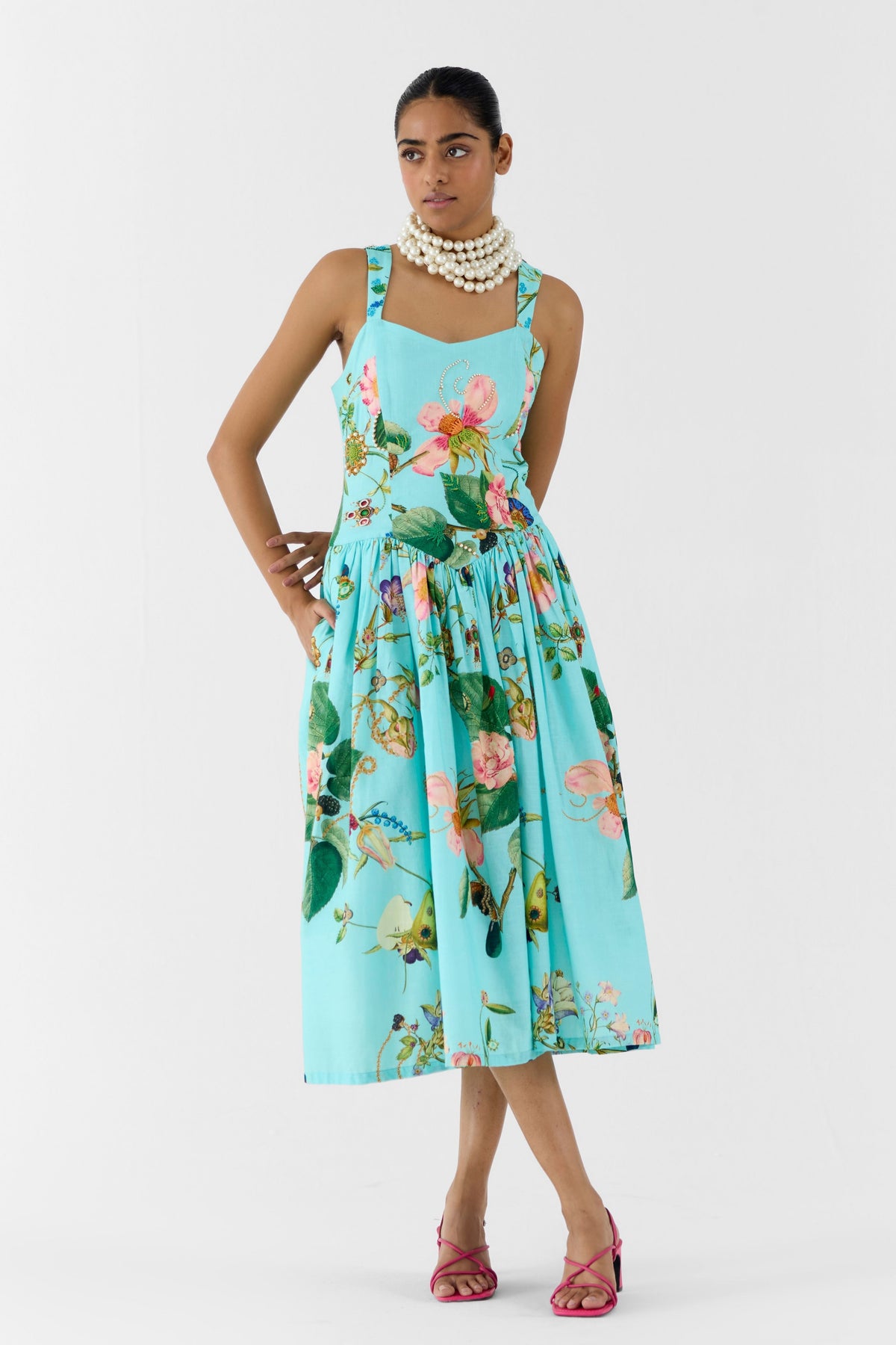 Blue Blossom Sweetheart Dress