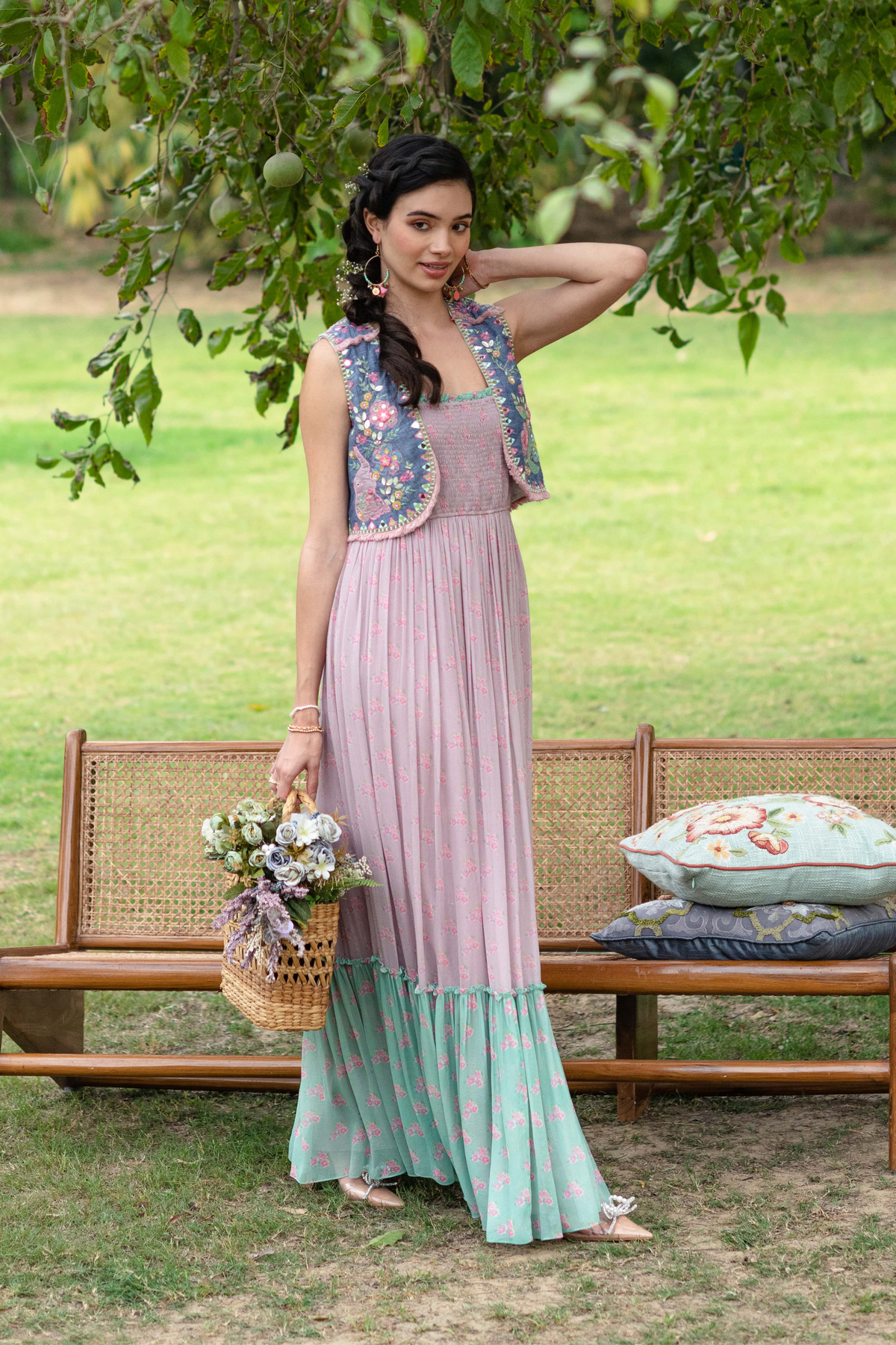 Rainbow Dress With Gypsy Vest