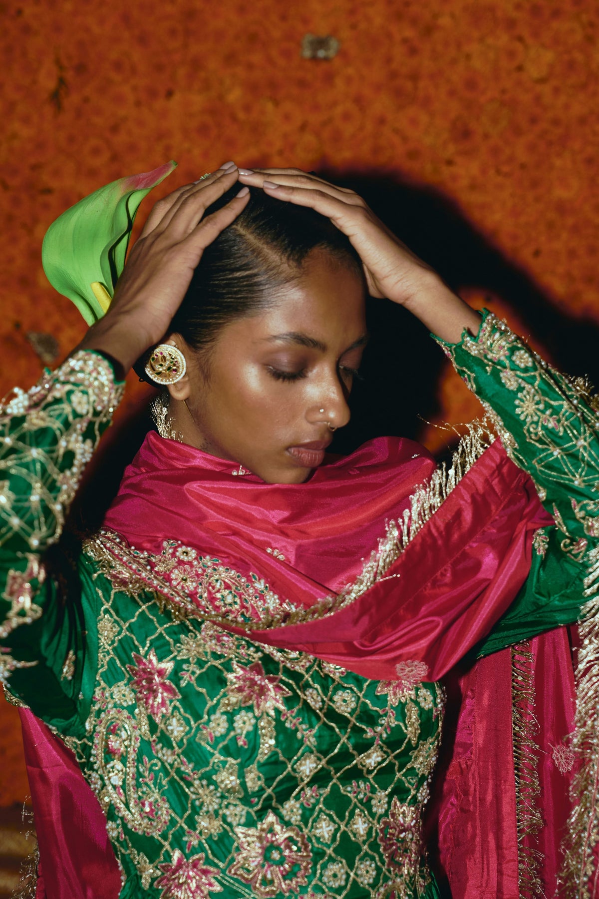 Green  Anarkali Set