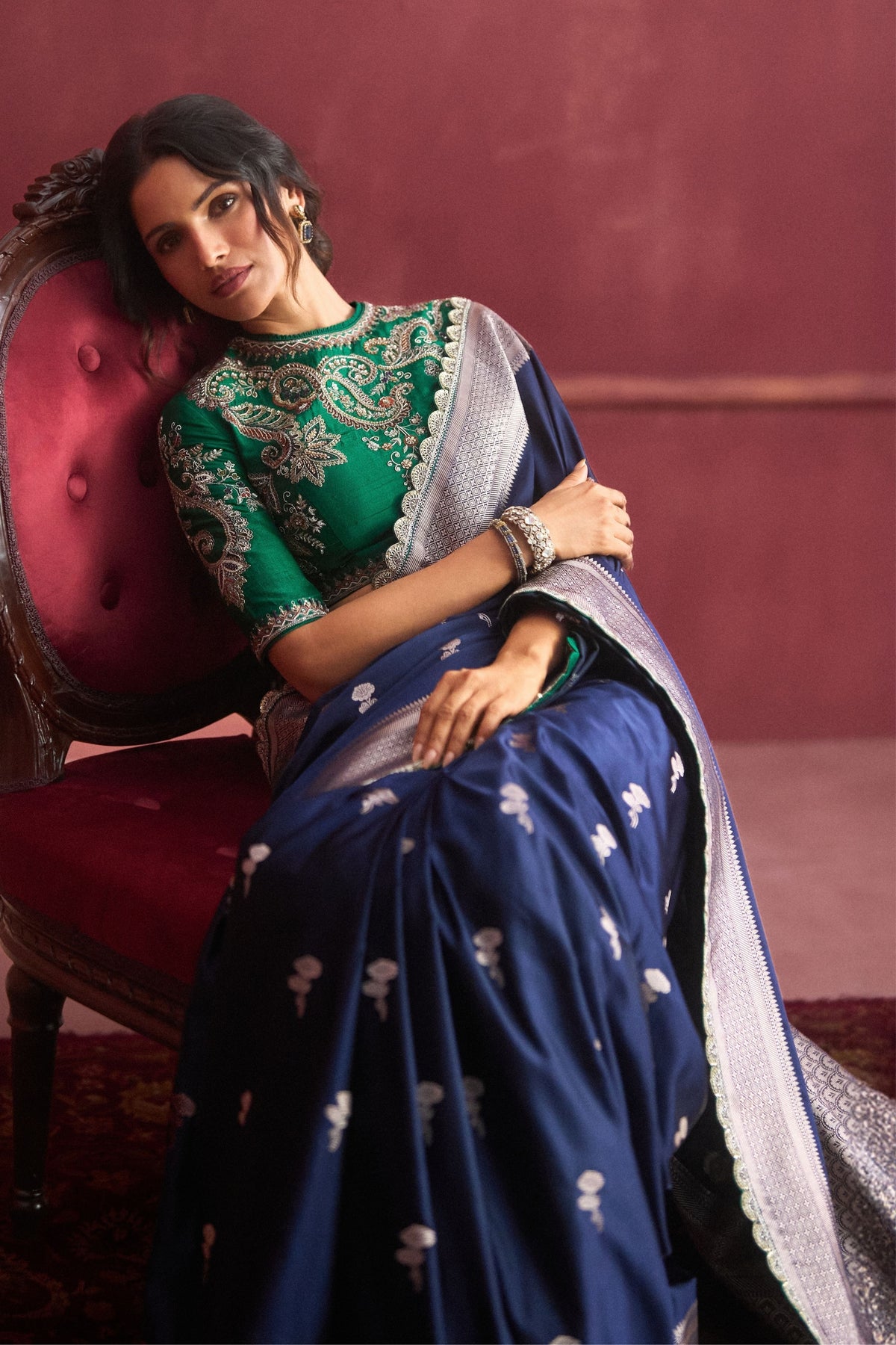 Banarasi Navy Saree Set