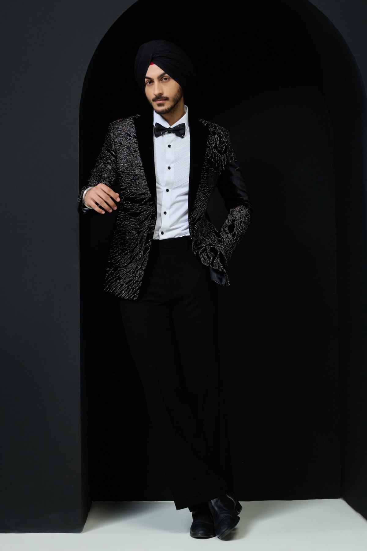 Black Velvet Tuxedo Set