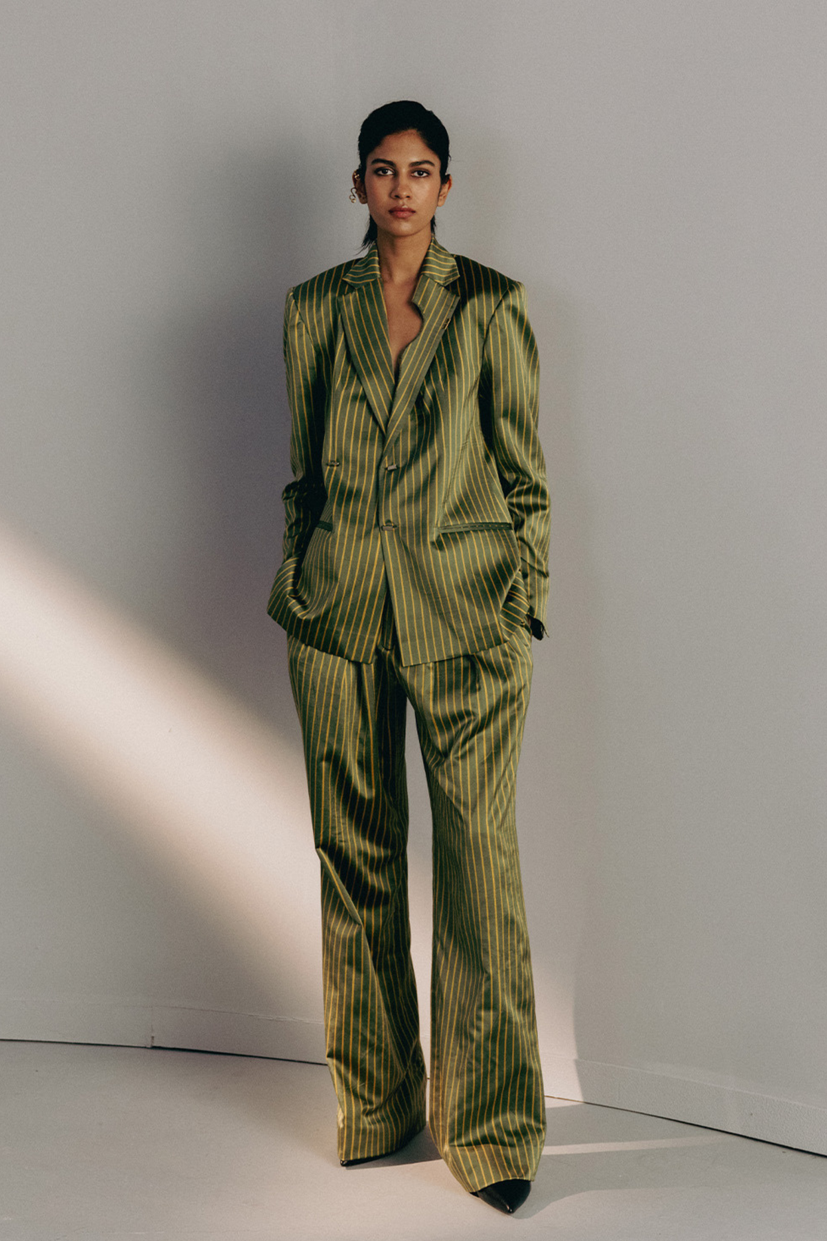 Green Stripe Blazer