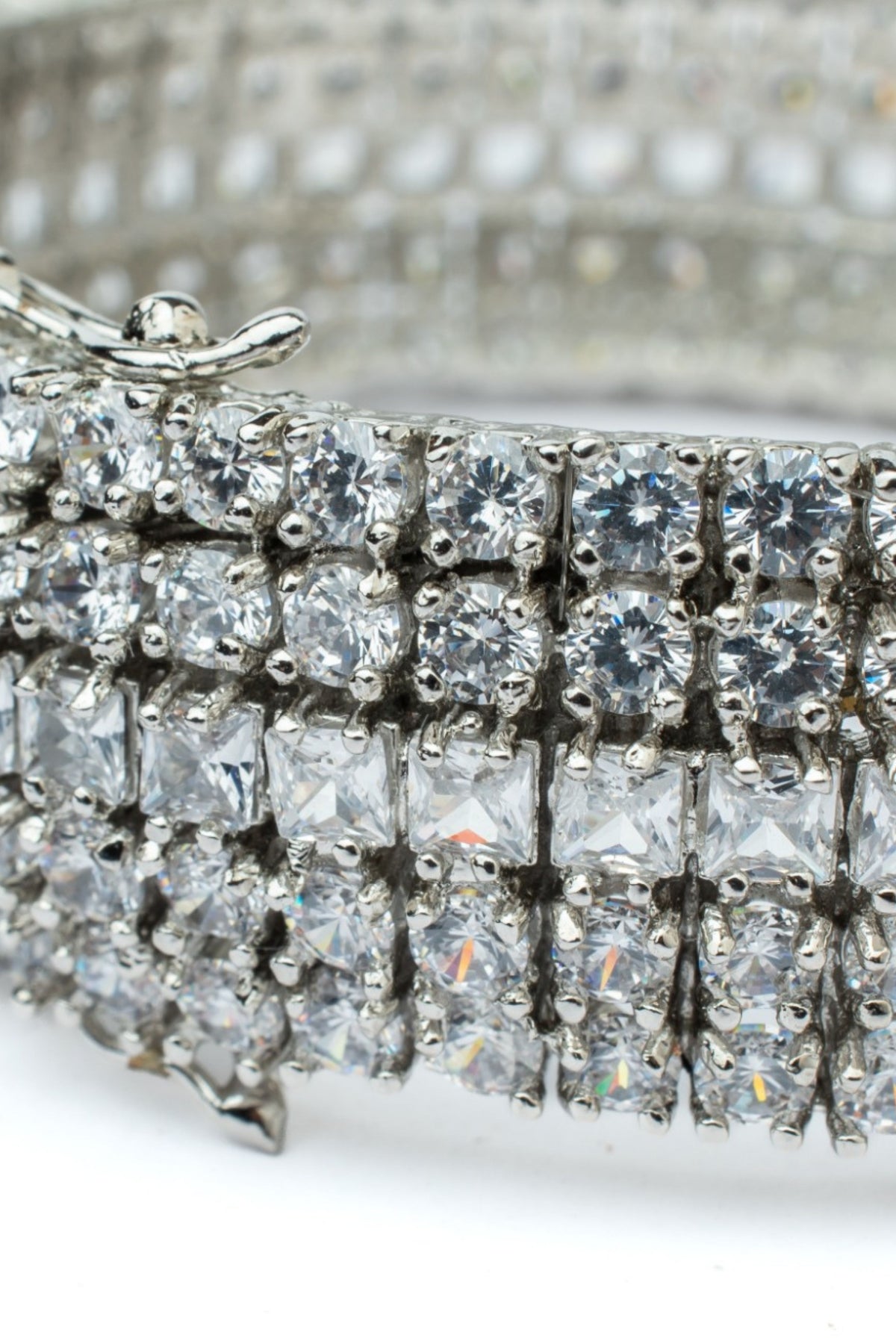 Silver Plated Zircon Bangles