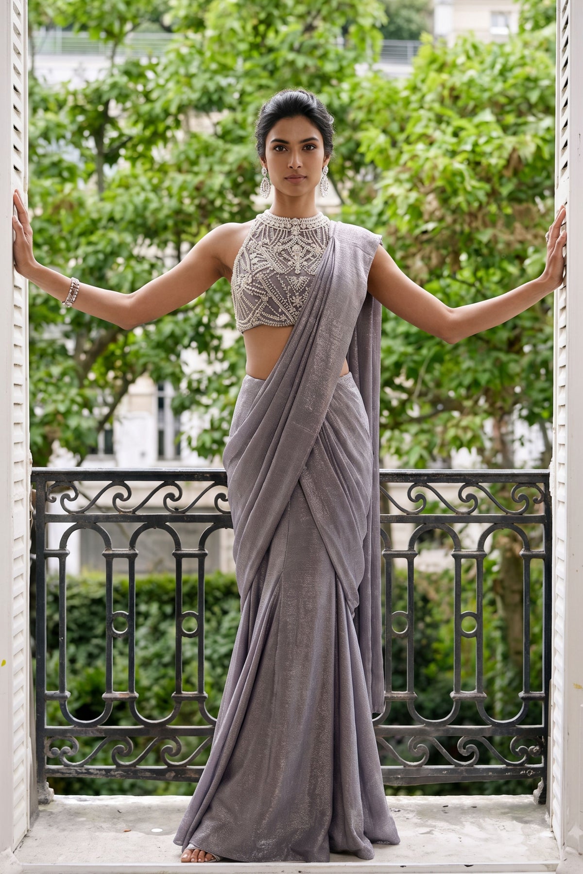 Perle Draped Saree Set