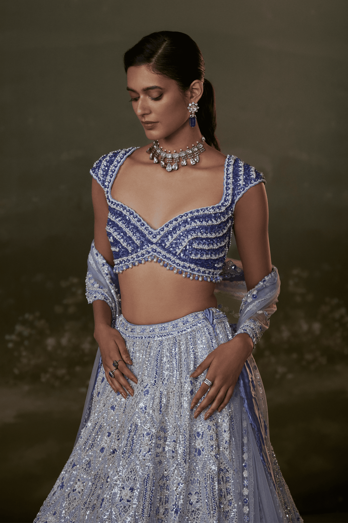 Ink Blue Lehenga Set