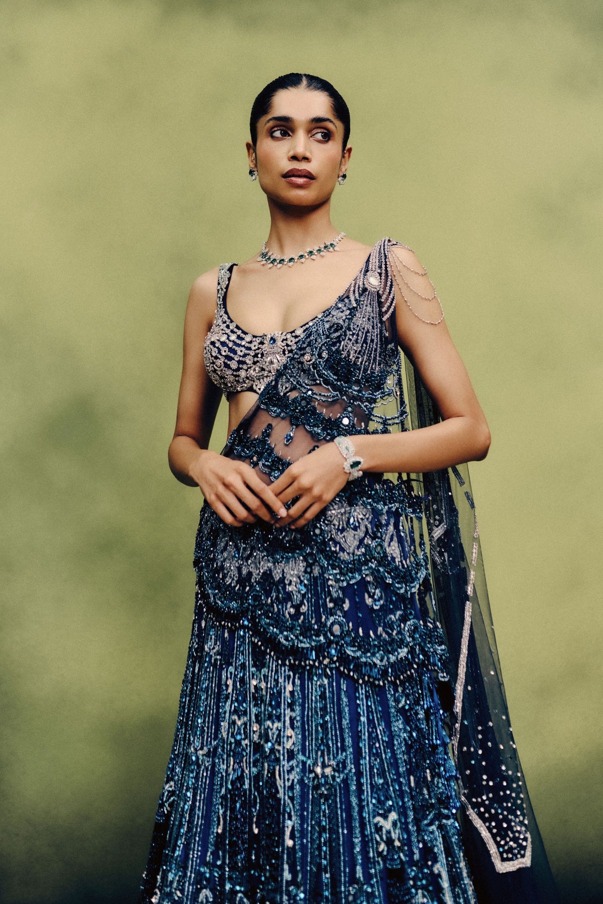 Oceanfire Cocktail Lehenga Set