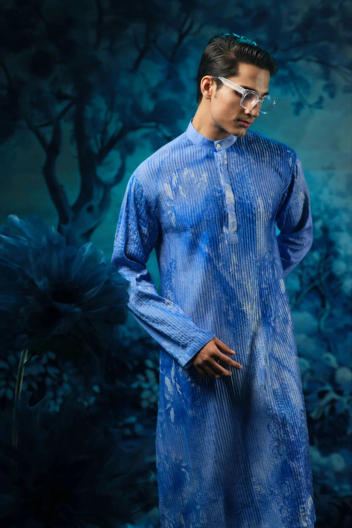 Printed Indigo Sapphire Kurta Set