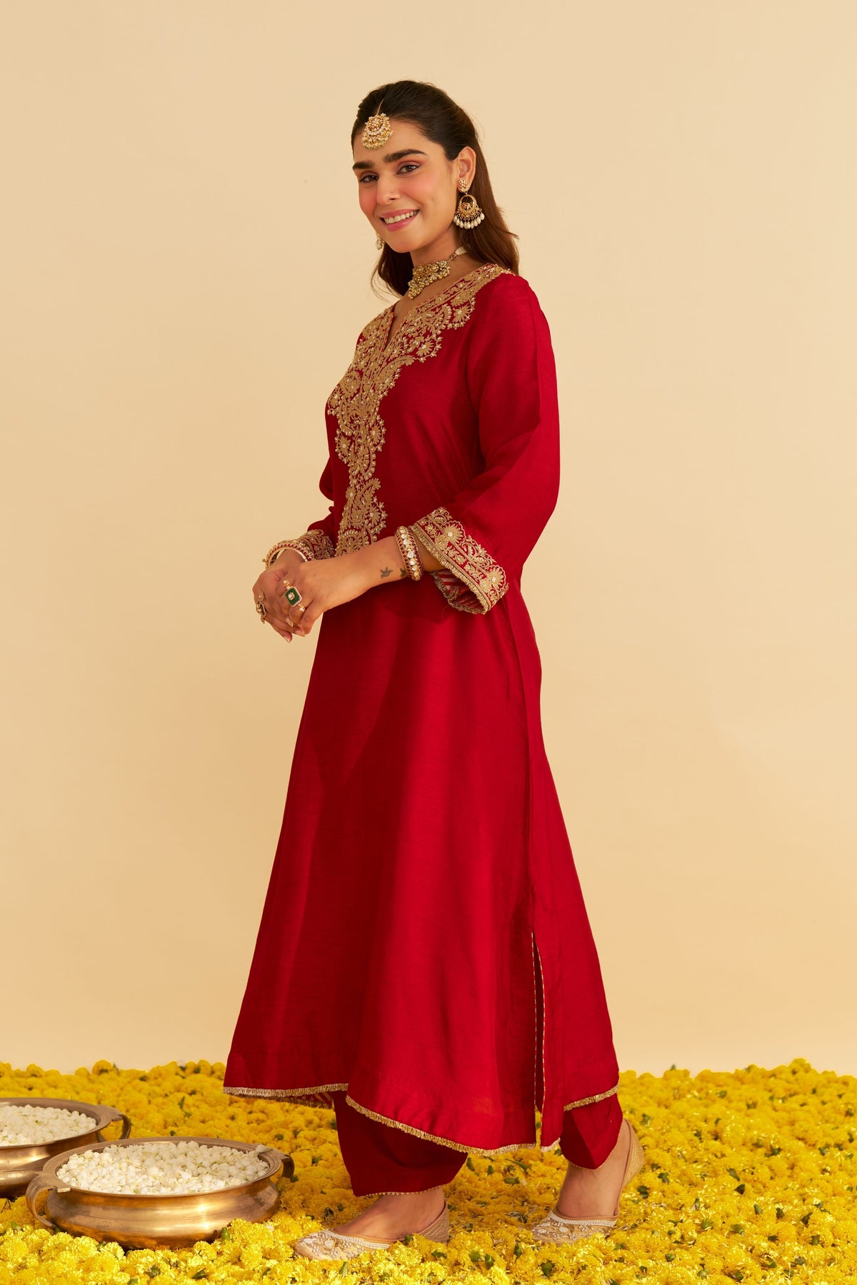 Hiba Red Salwar Set