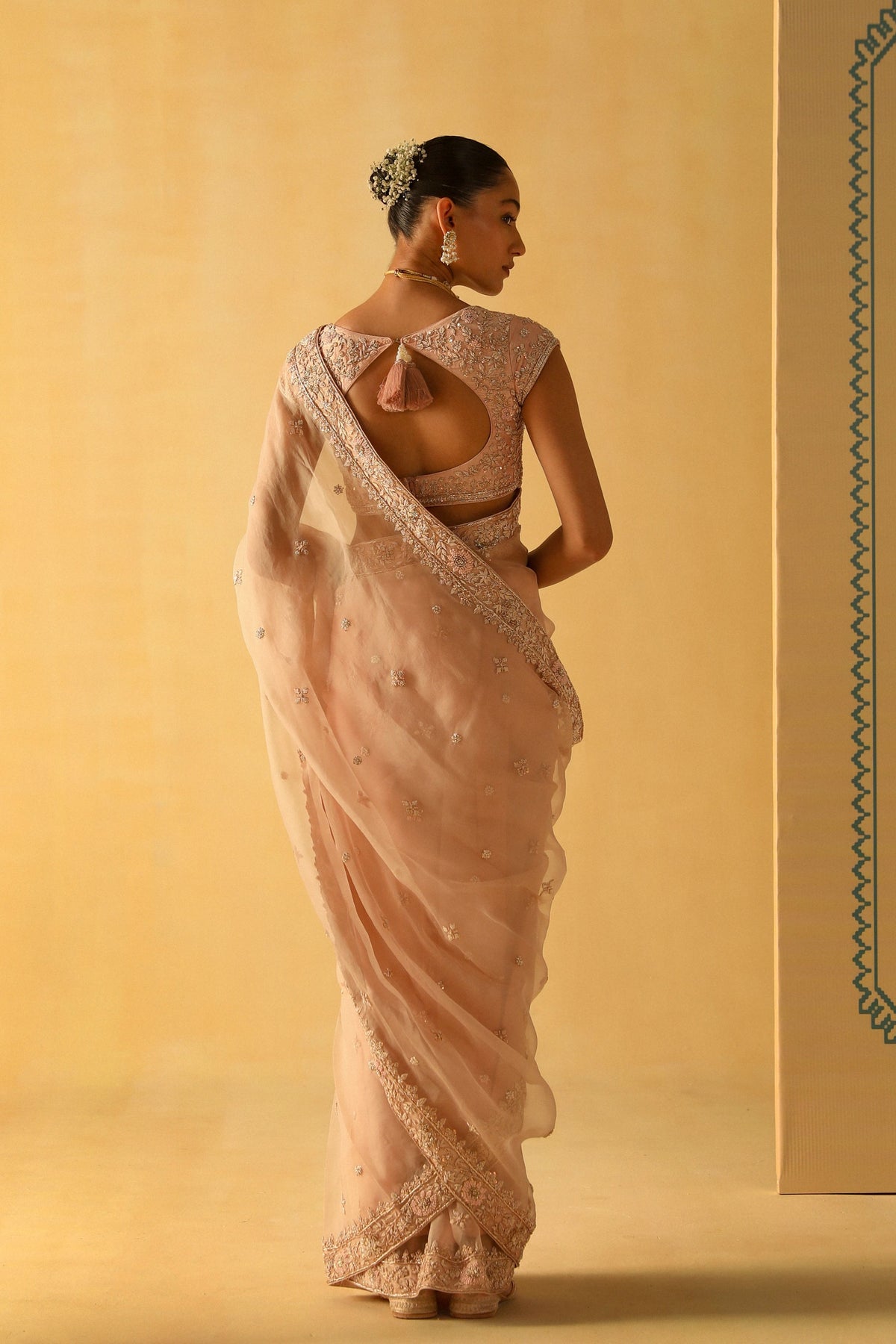 Rose Pink Maliha Saree Set
