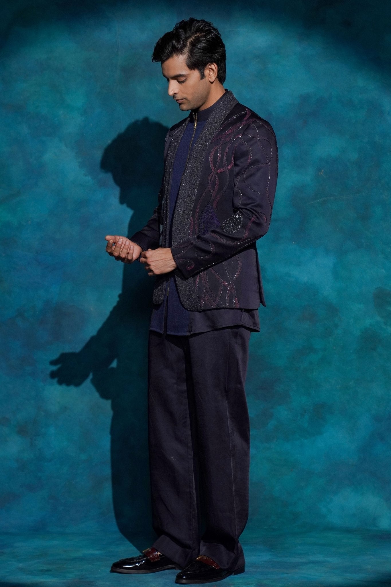 Blue Midnight Blazer Set - Jatin Malik - Elahe