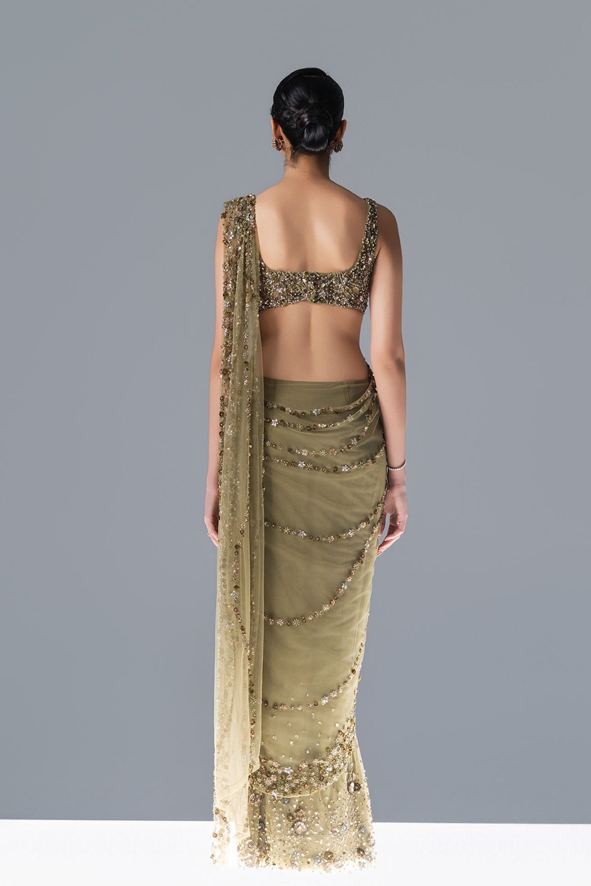 Wisteria Draped Saree Set