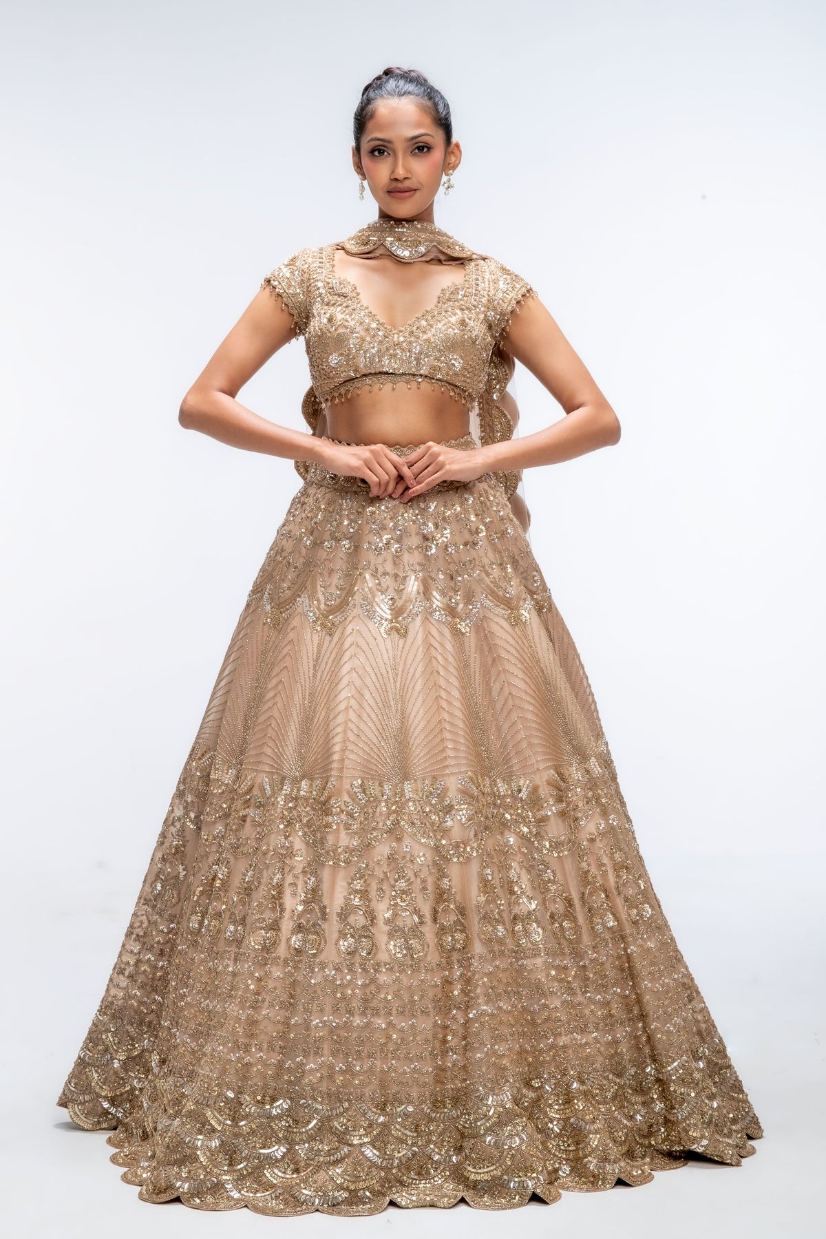 Golden Mirage Scallop Lehenga