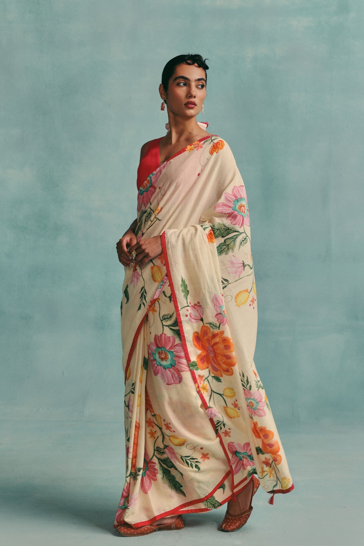 Dahlia Ecru Saree