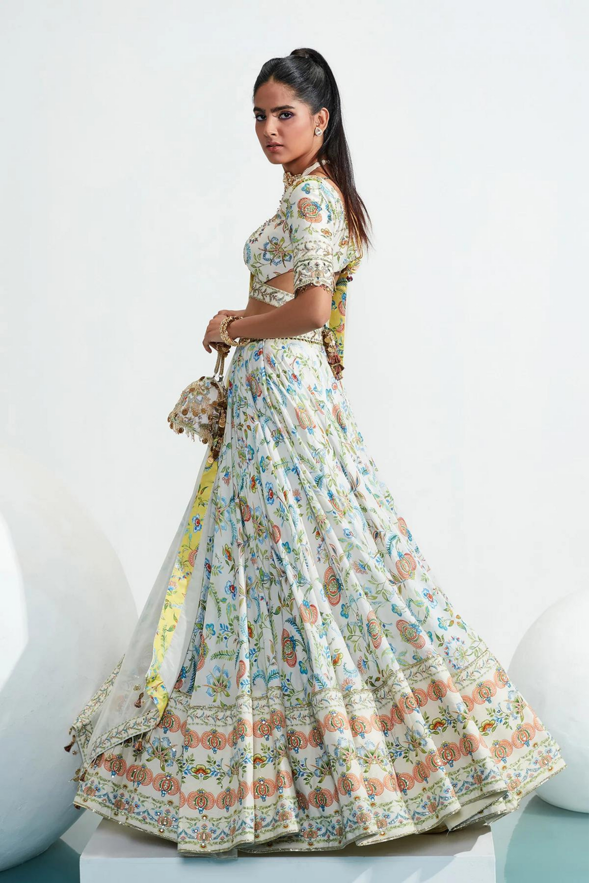 Laila Ivory Embroidered Lehenga Set