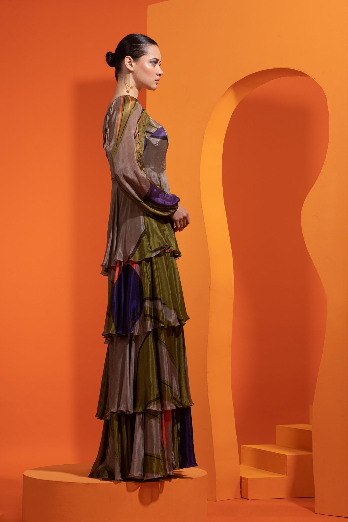 Artistic Printed Chiffn Dress