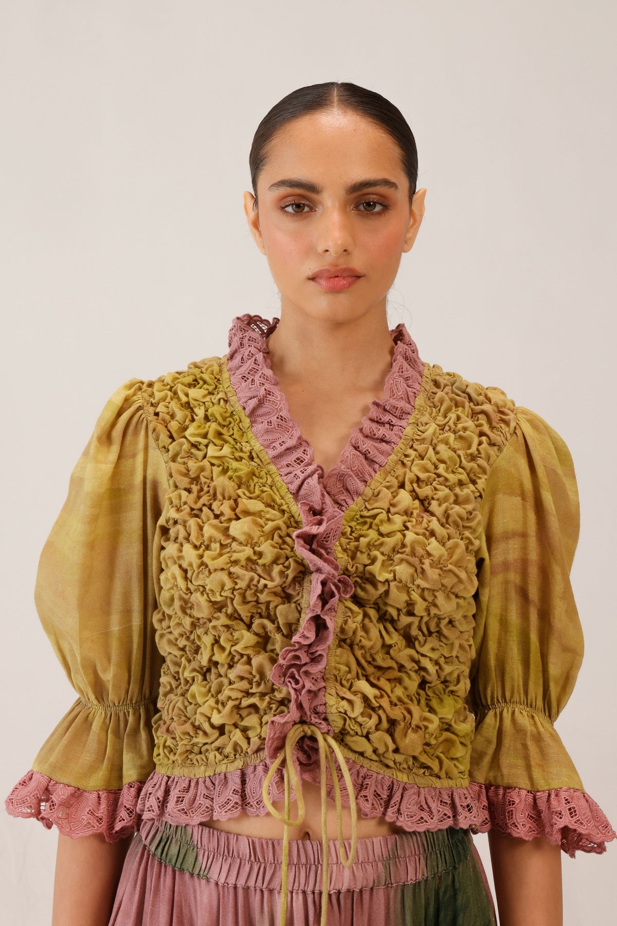 Smocked Rooshed Blouse