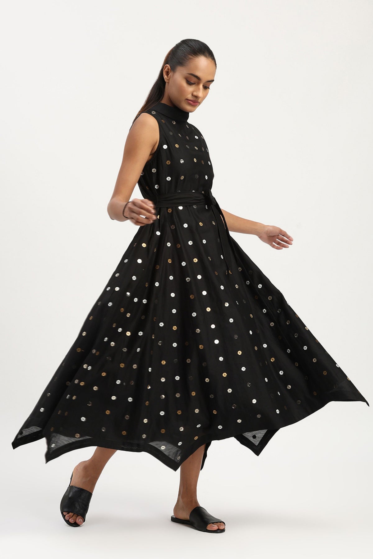 Sequin Dot Long Dress