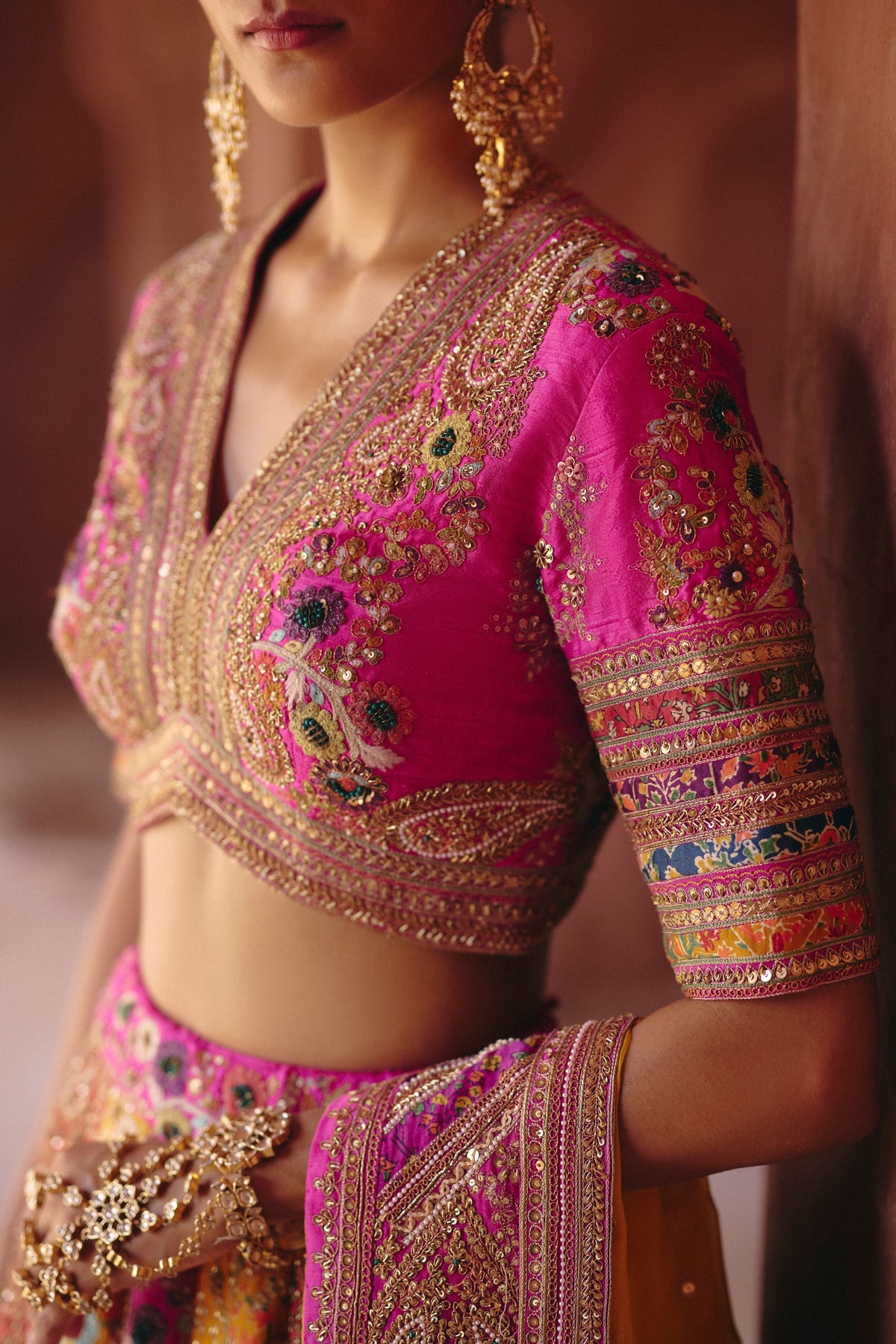 Gulrez 18 Kali Chevron Lehenga Set