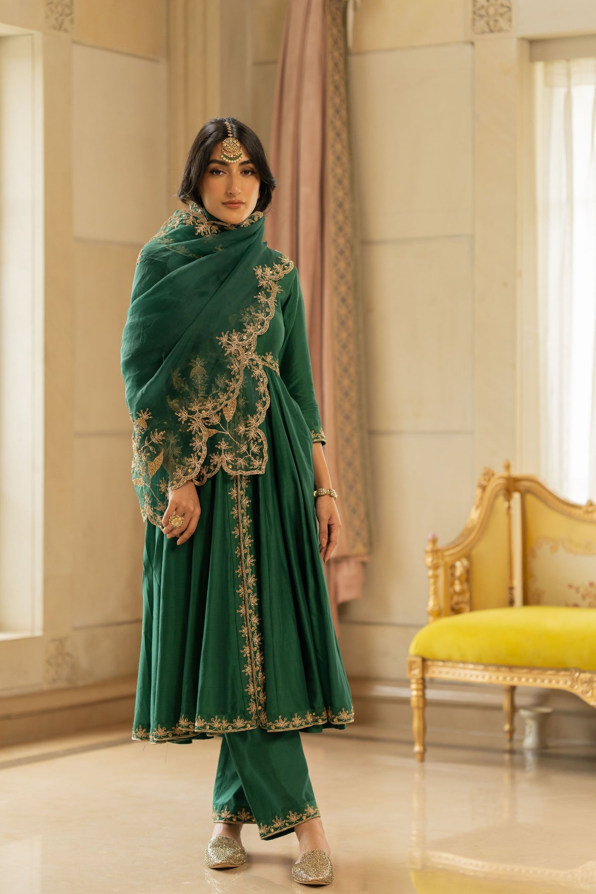 Emerald Green  Anarkali Set