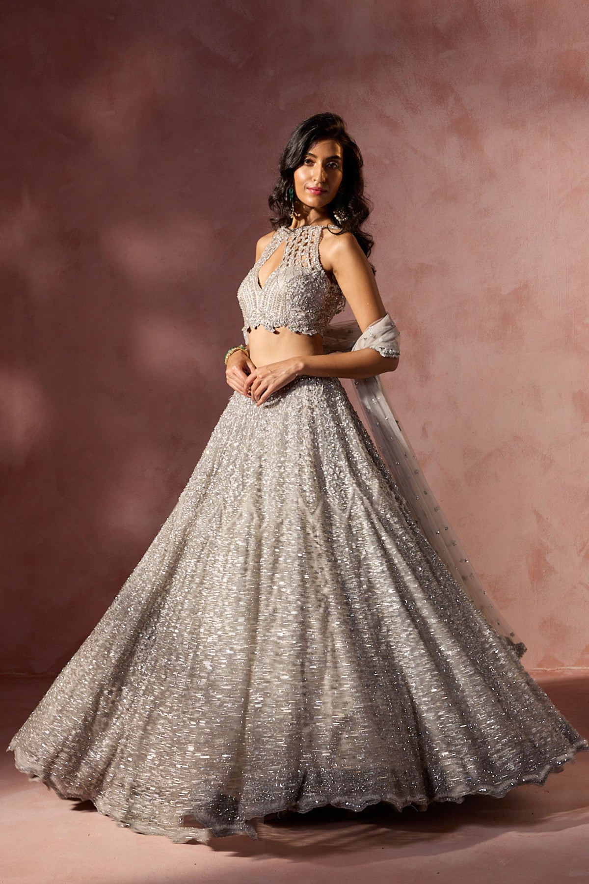 Silver Grey Lehenga Set