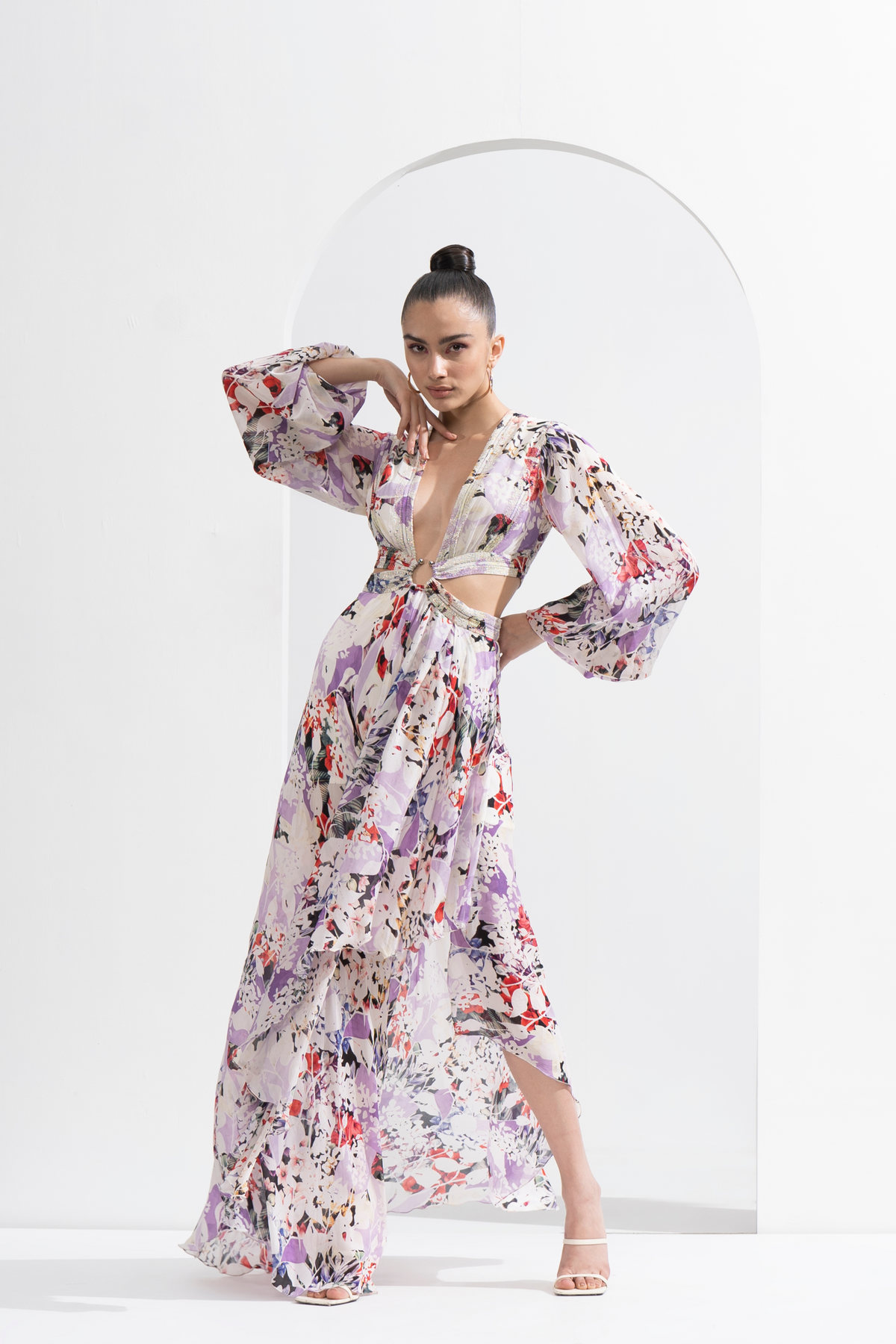 Purple Orchid Printed Dress