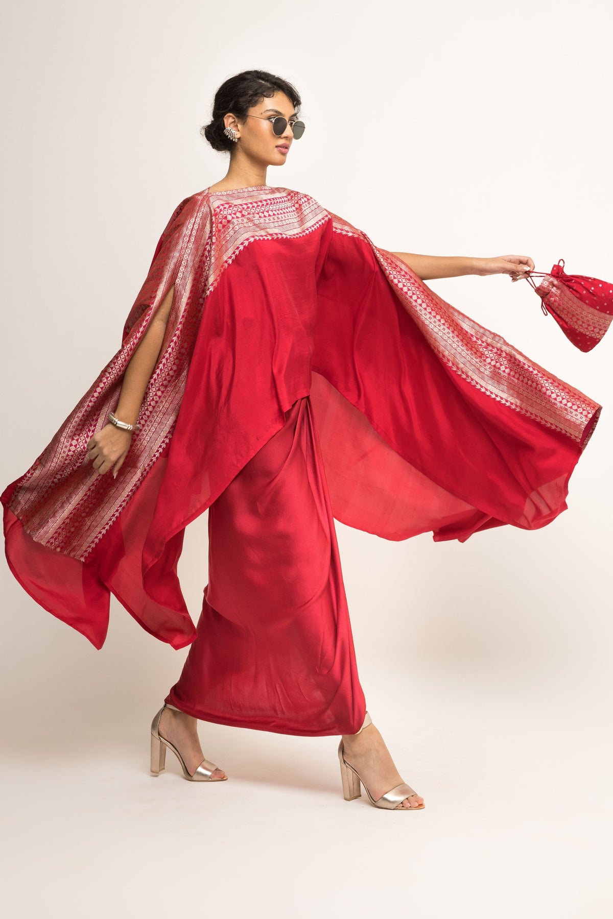 Devi Statement Red Cape Set