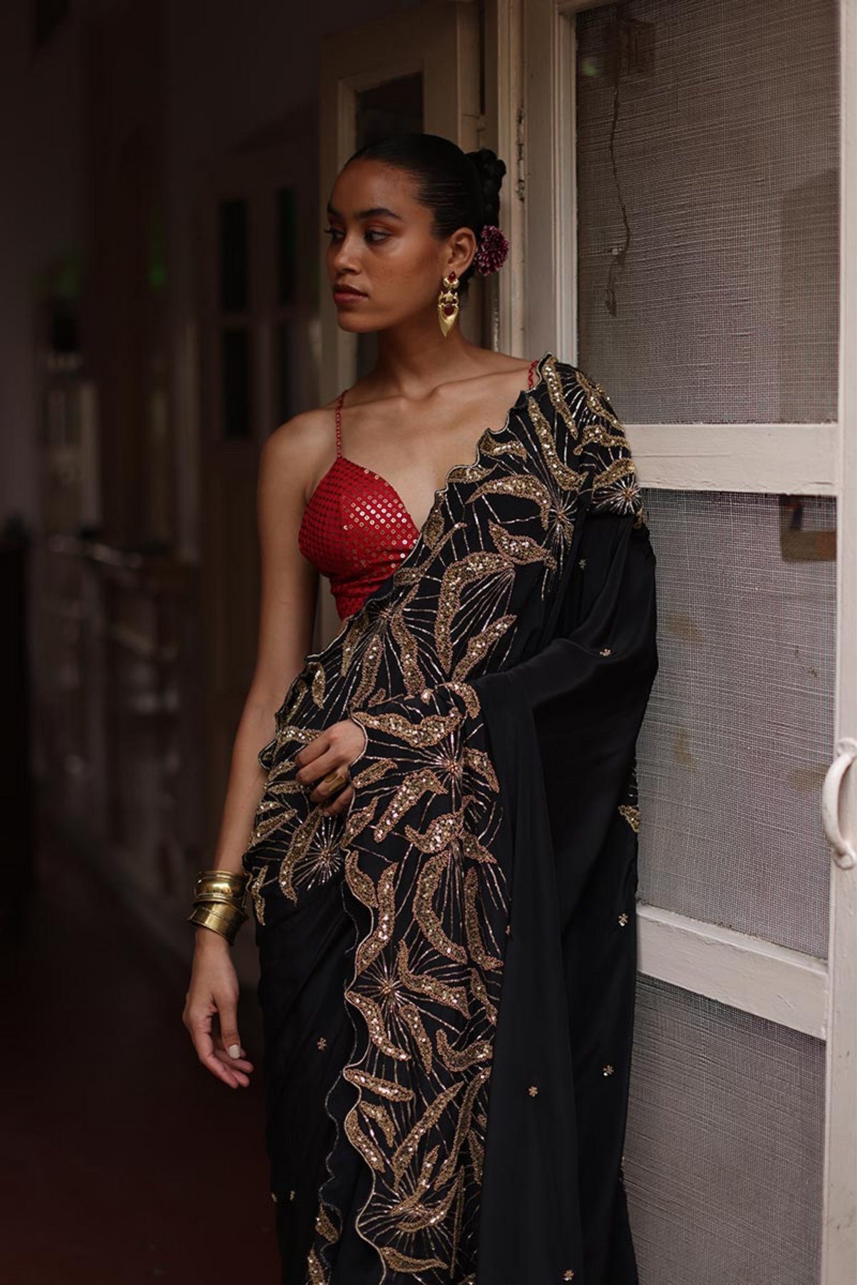 Gilded Noir Saree Set