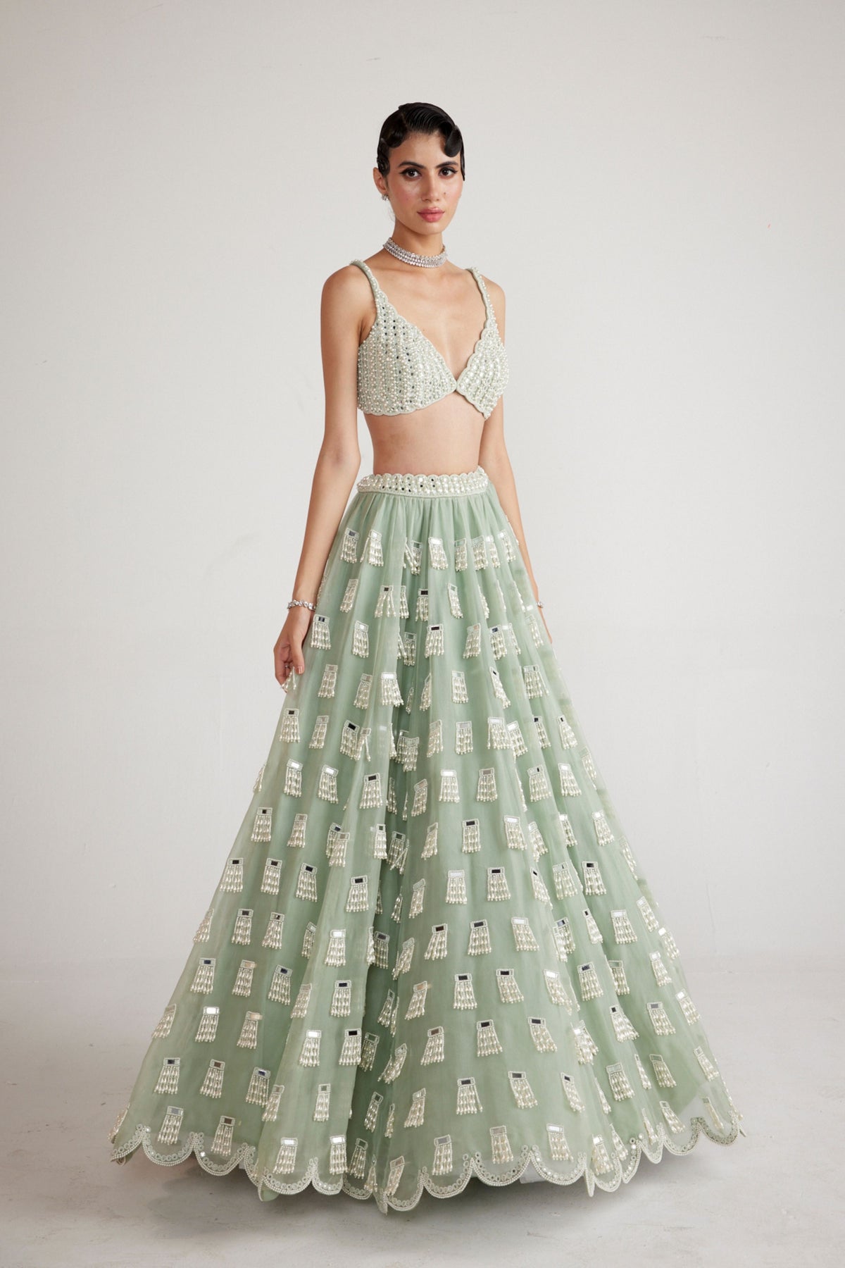 Powder Mint Green Lehenga Set