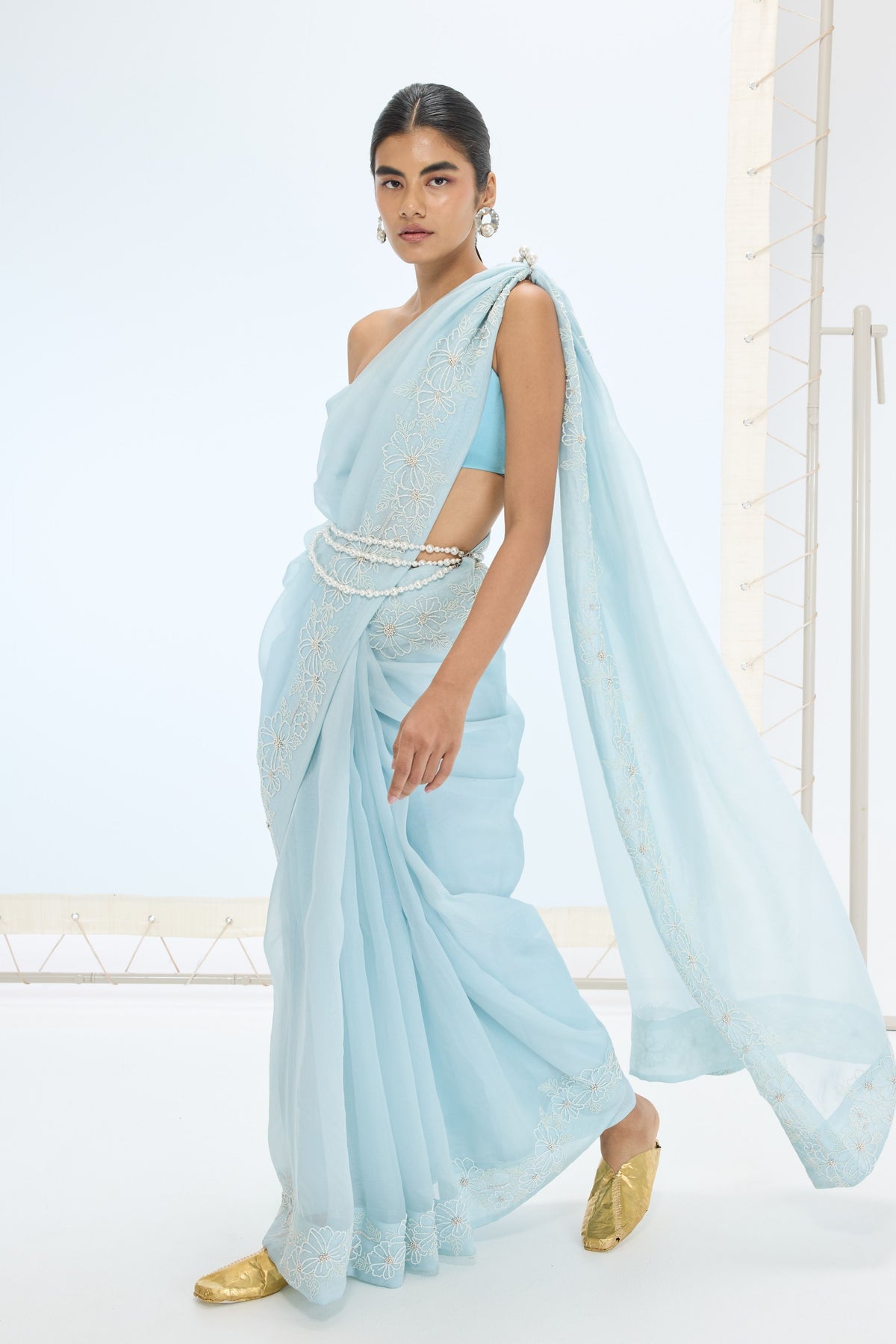 Emma Saree in Sea Green