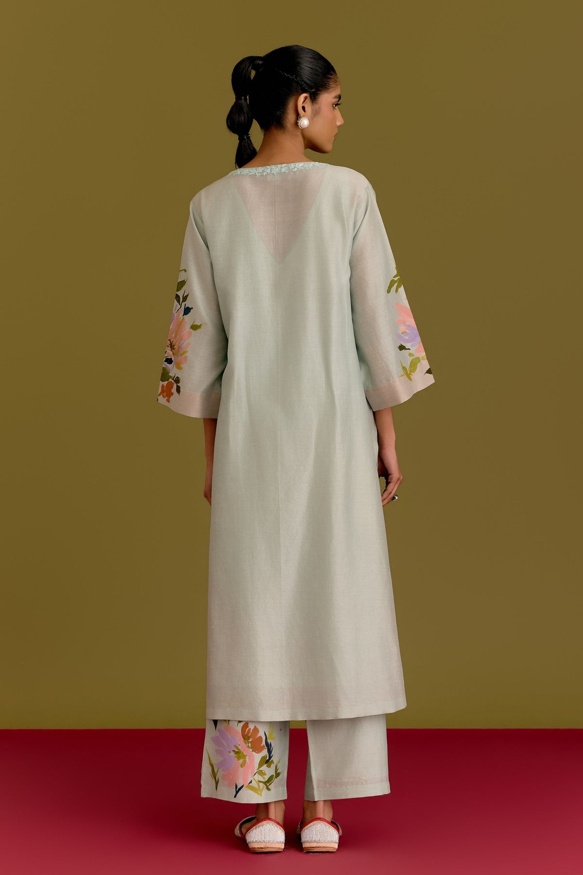 Blue Hand Painted Kurta Set