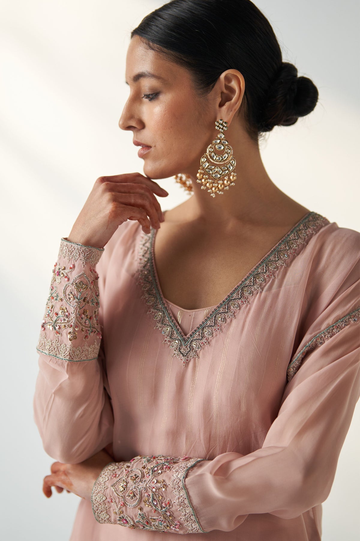 Pakhi Blush Pink Sheer Kurta Set