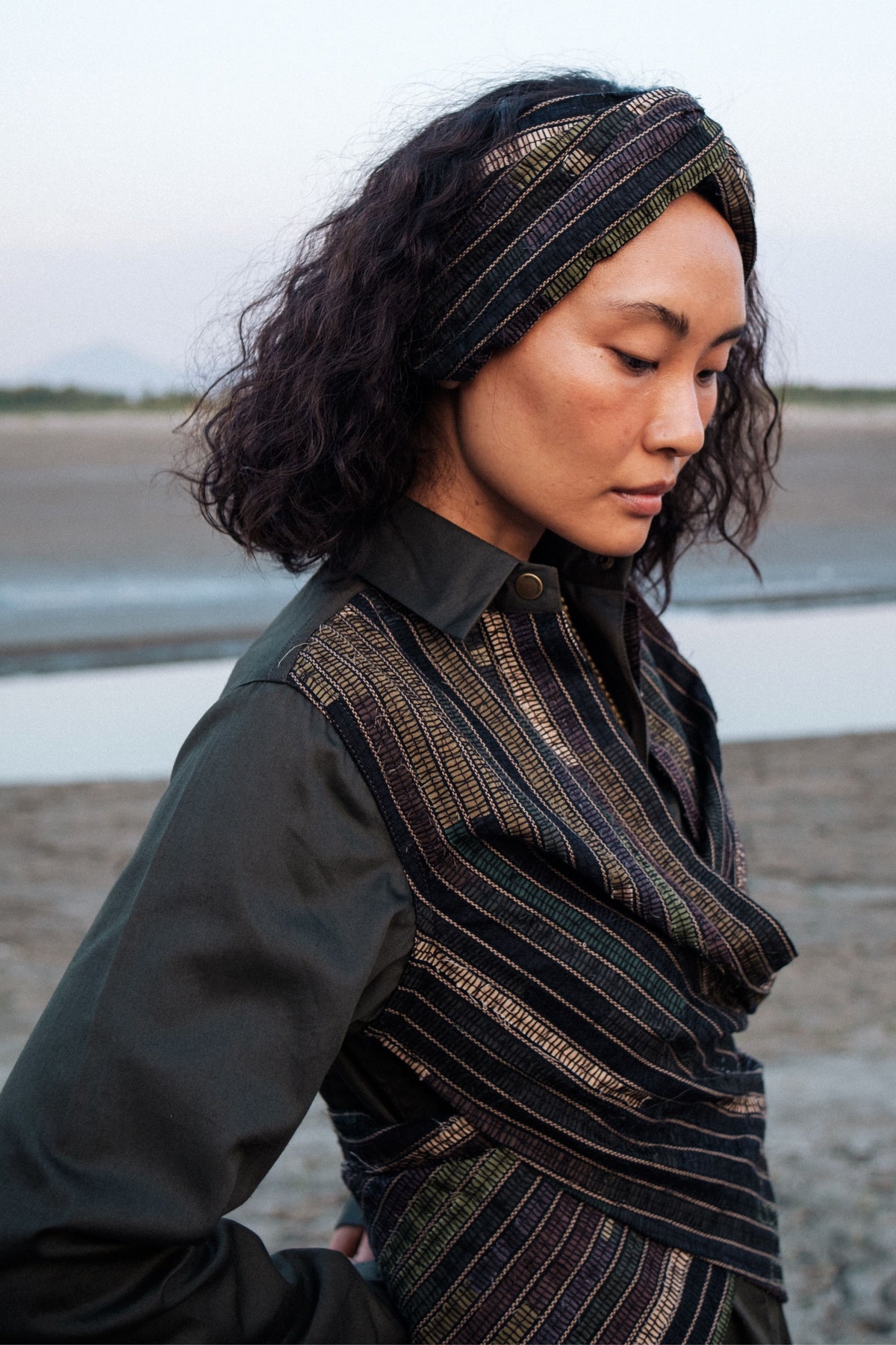 Upcycled Seattle Green Wrap Dress
