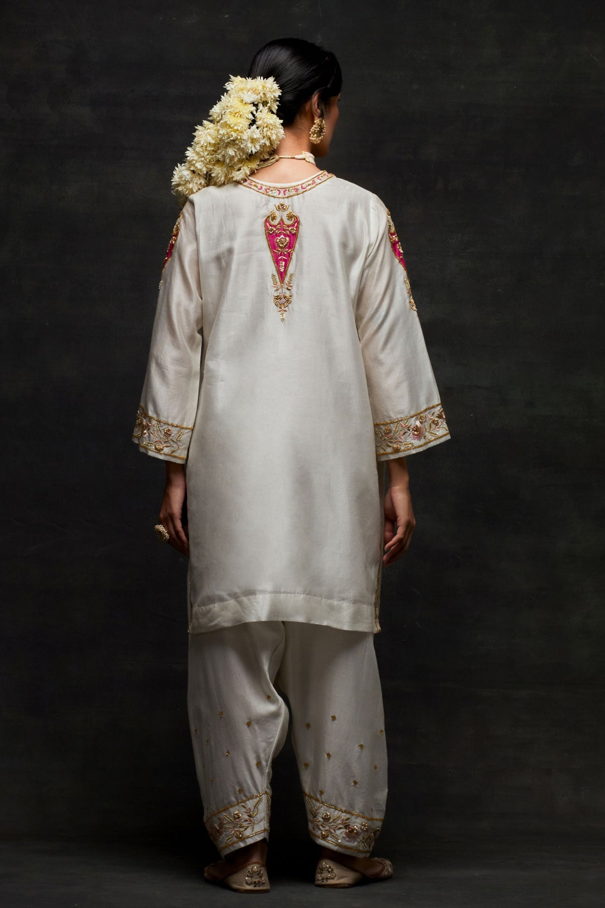 White Short Kurta Set