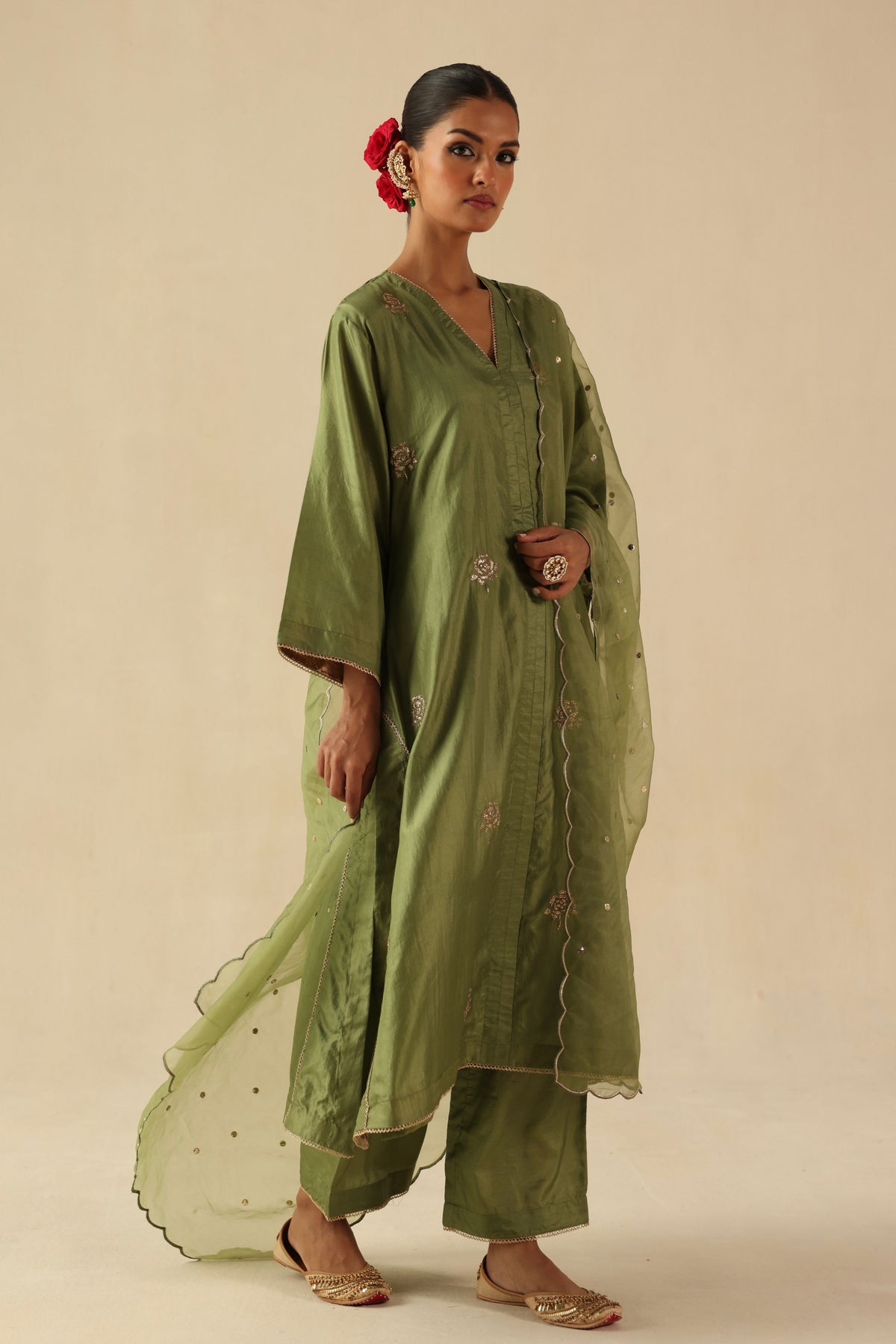 Green Kohinoor Kurta Set
