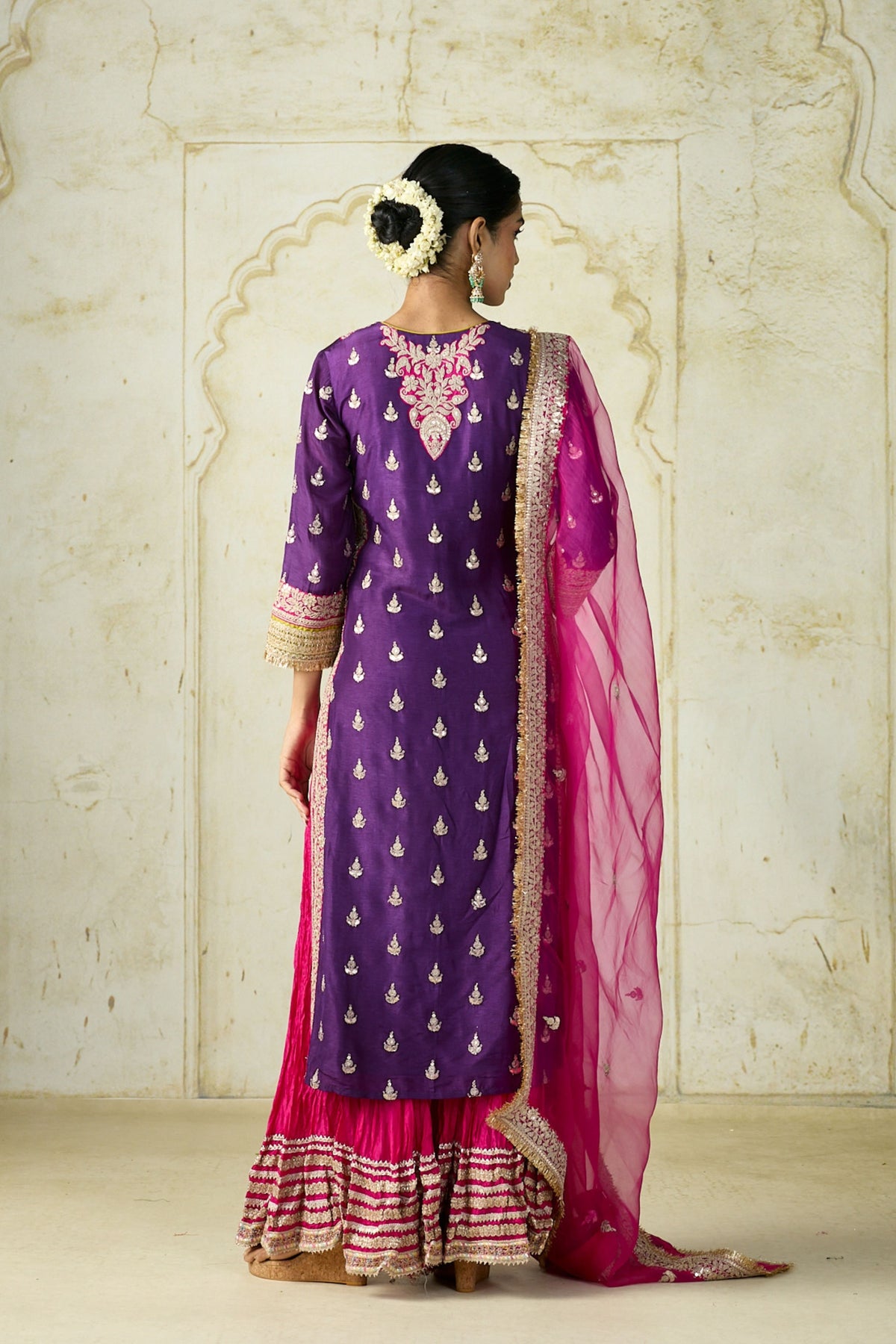 Purple Fitoor Sharara Set
