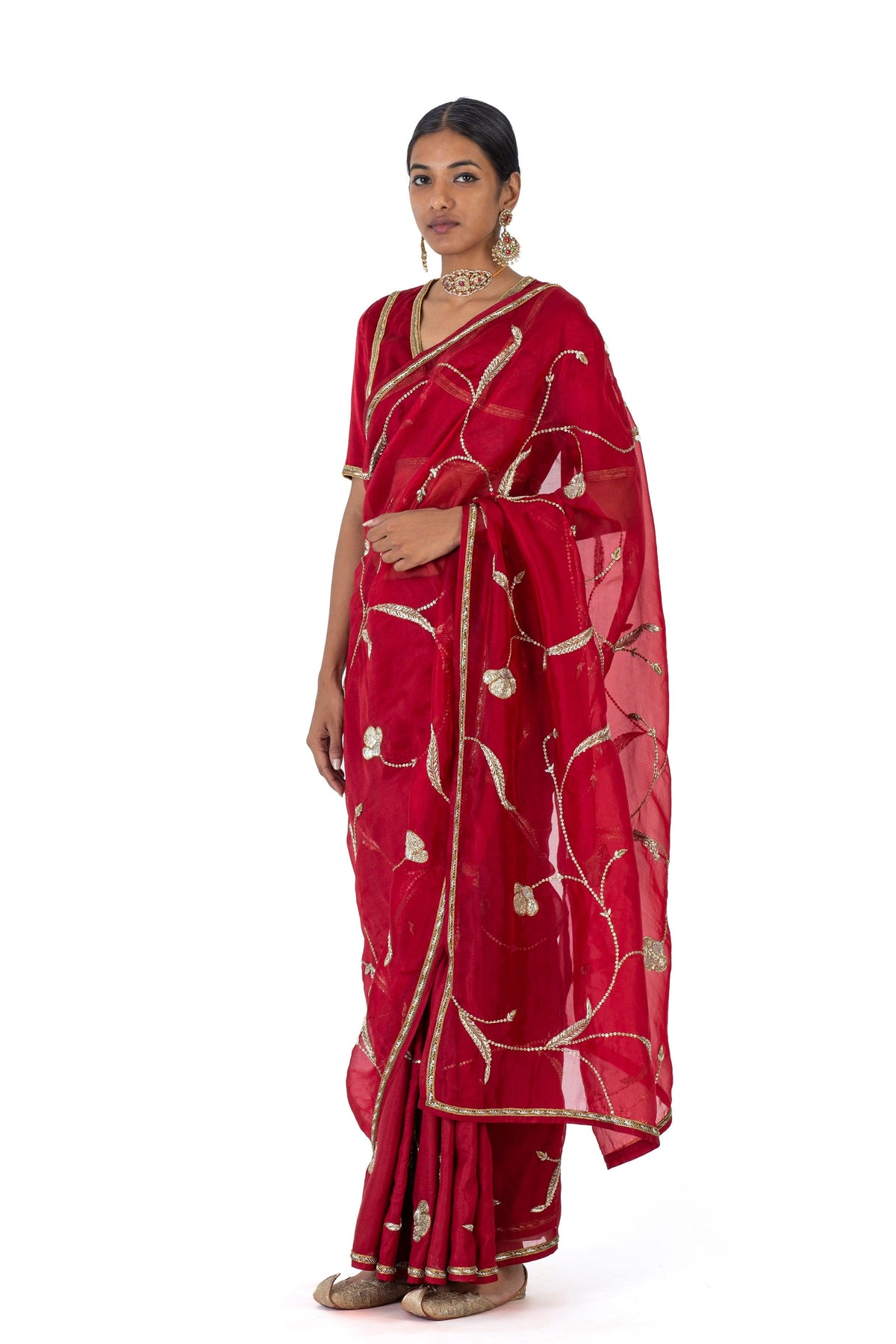 Kaushambi Red Saree